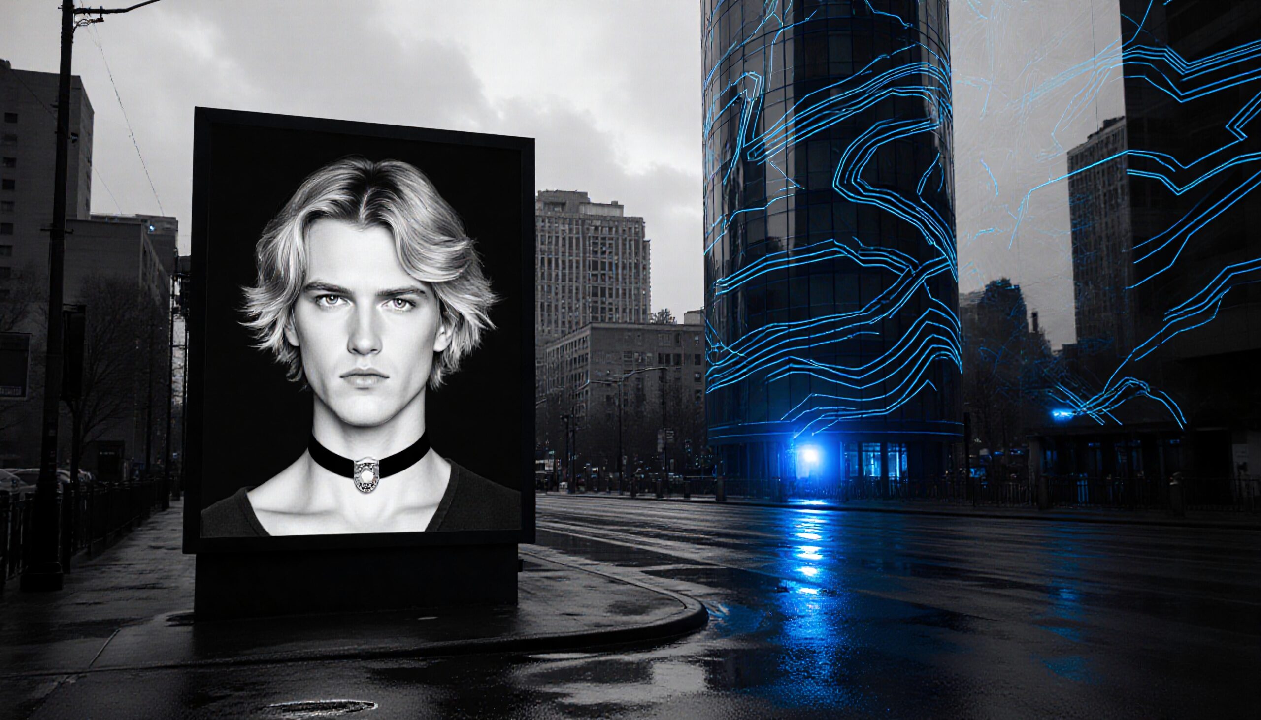 Futuristic Cityscape Billboard Portrait