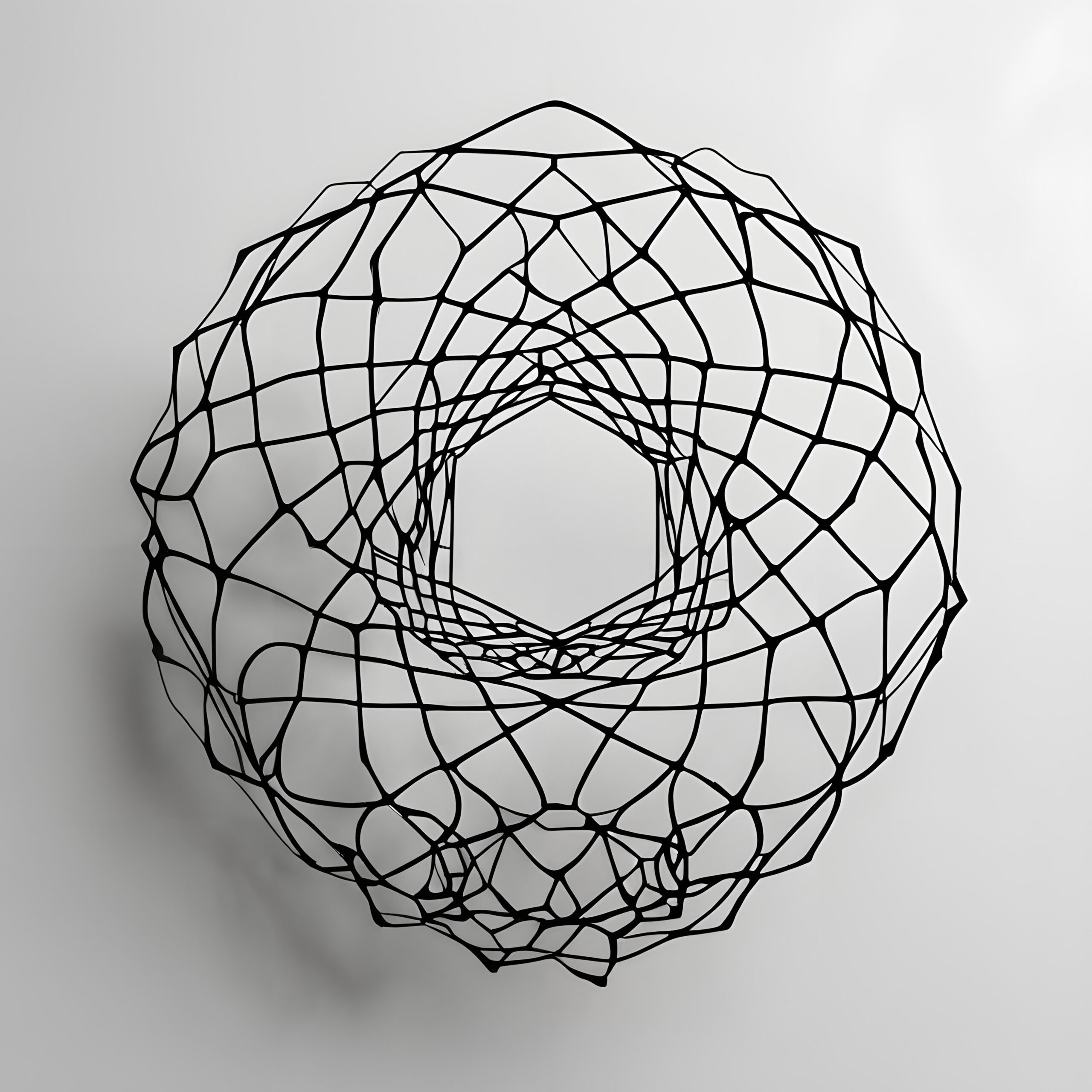 Intricate Geometric Wireframe Sculpture
