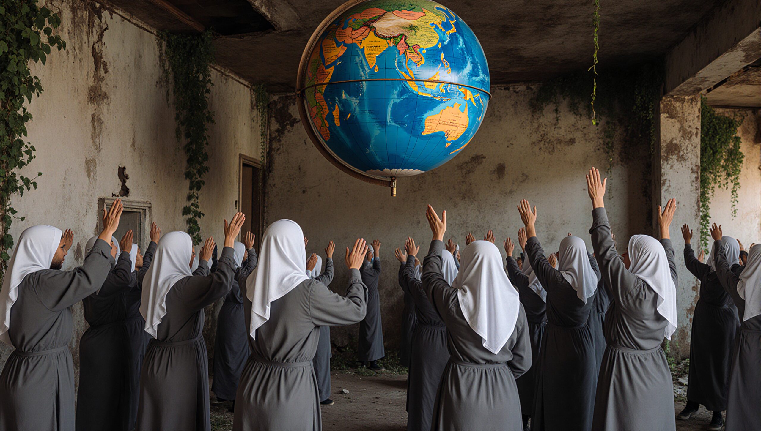 Women Gather Under Giant Globe