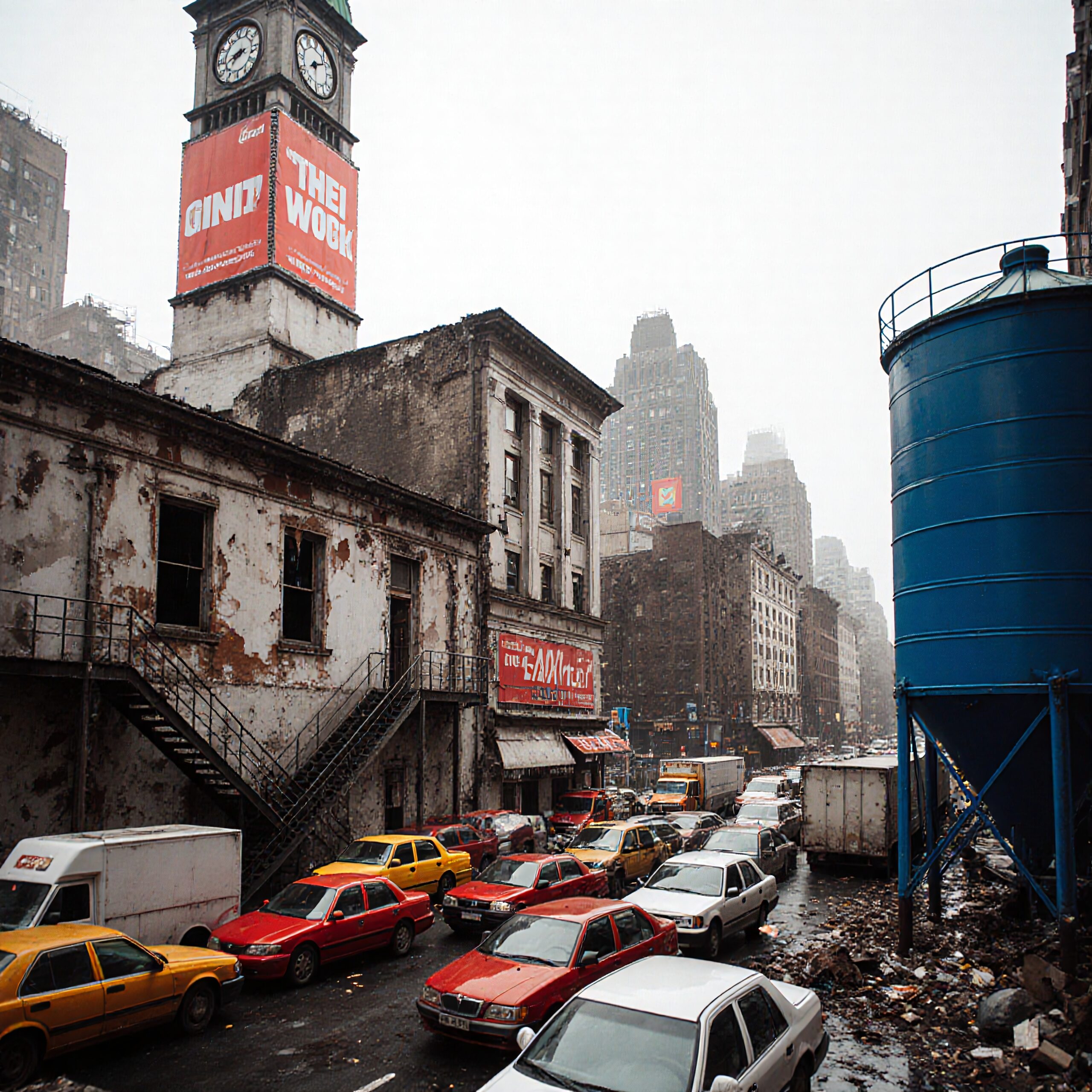 Urban Decay Amidst Heavy Traffic