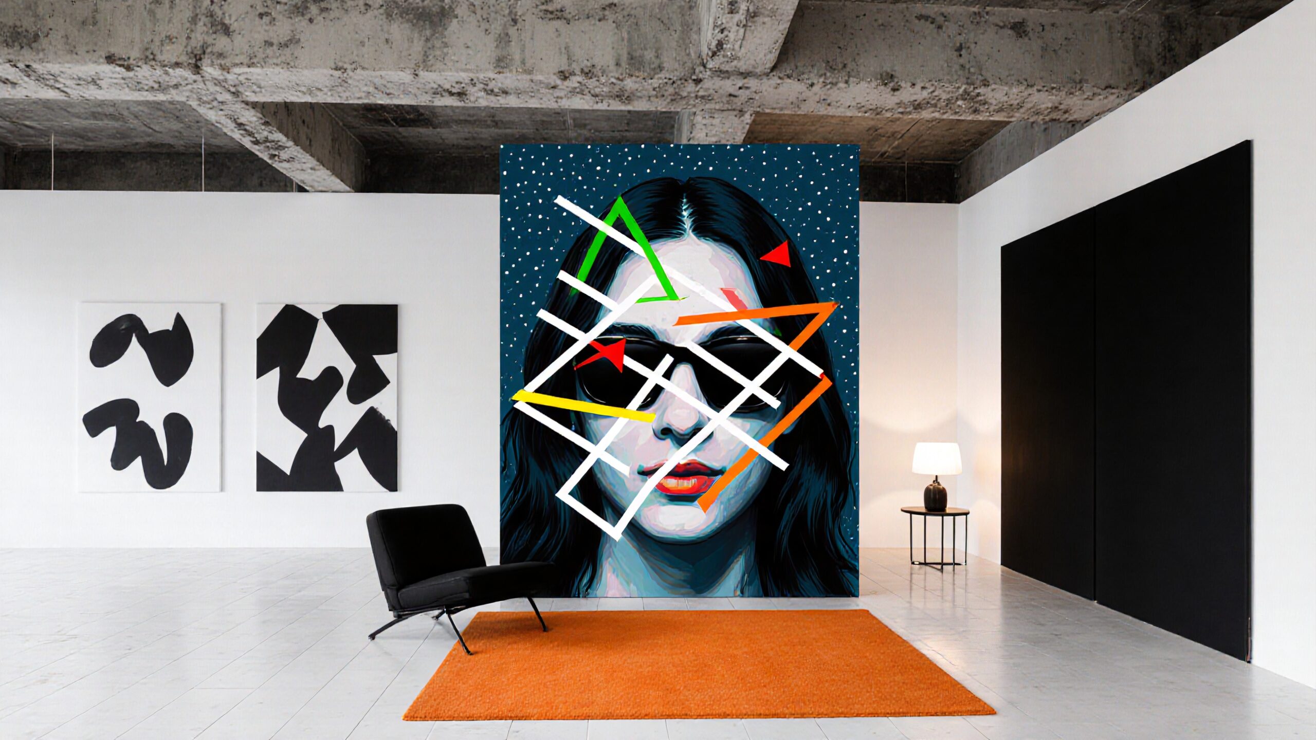 Vibrant Modern Art Gallery Display