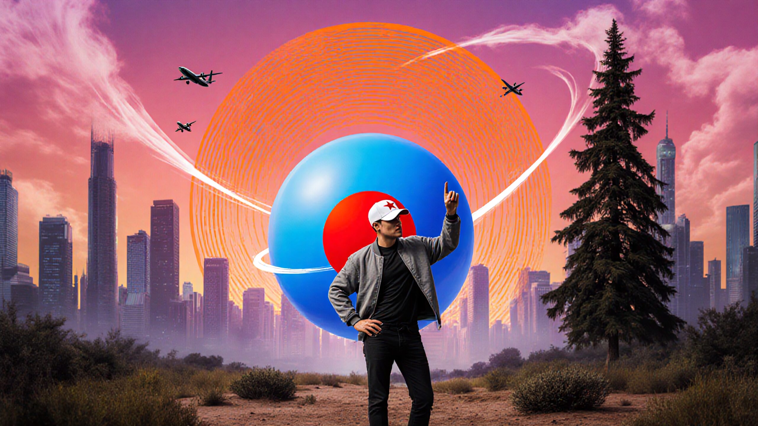 Vibrant Urban Surrealist Scene