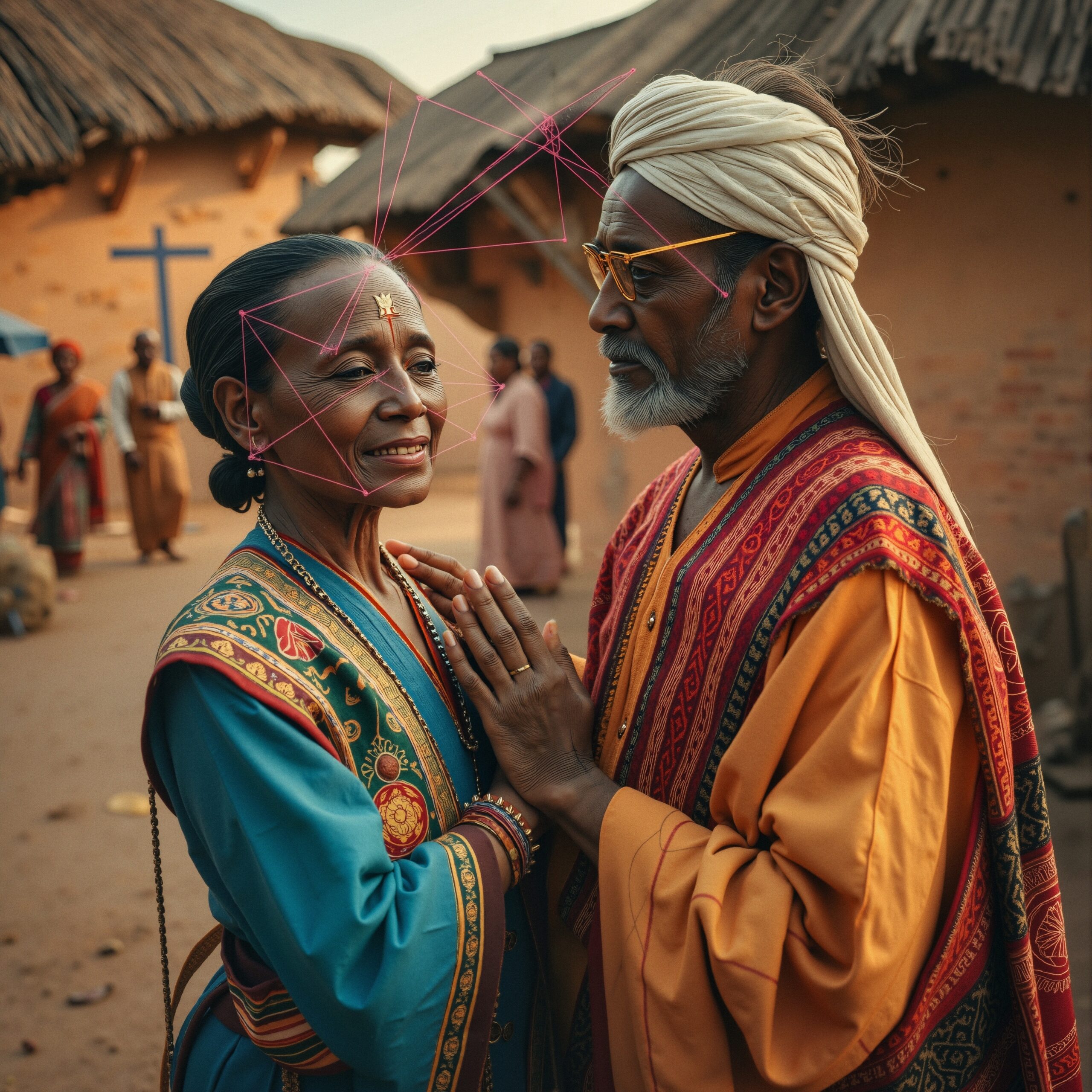 Elderly Couple in Traditional Attire