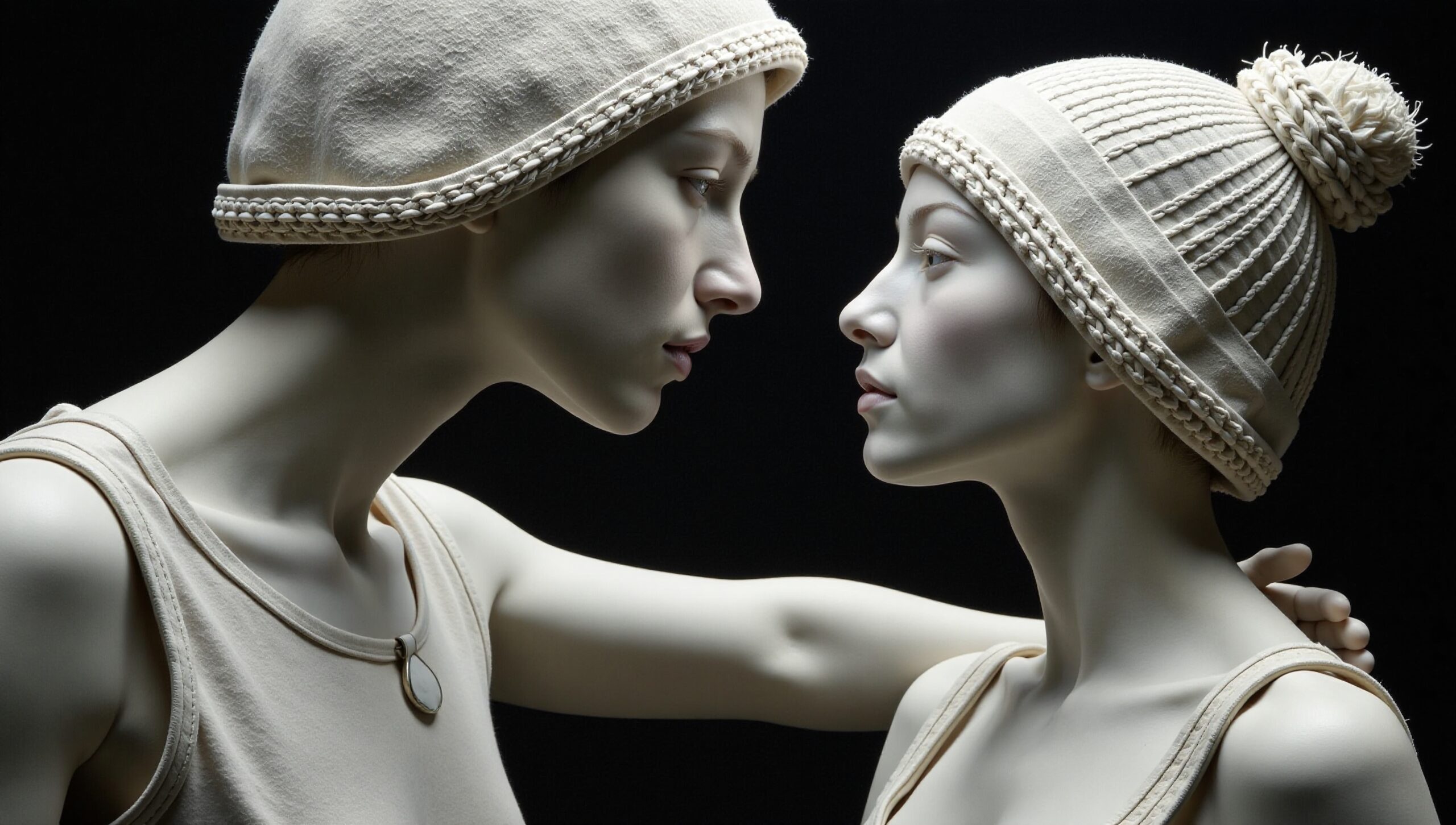 Artistic Encounter in Minimalist Hats