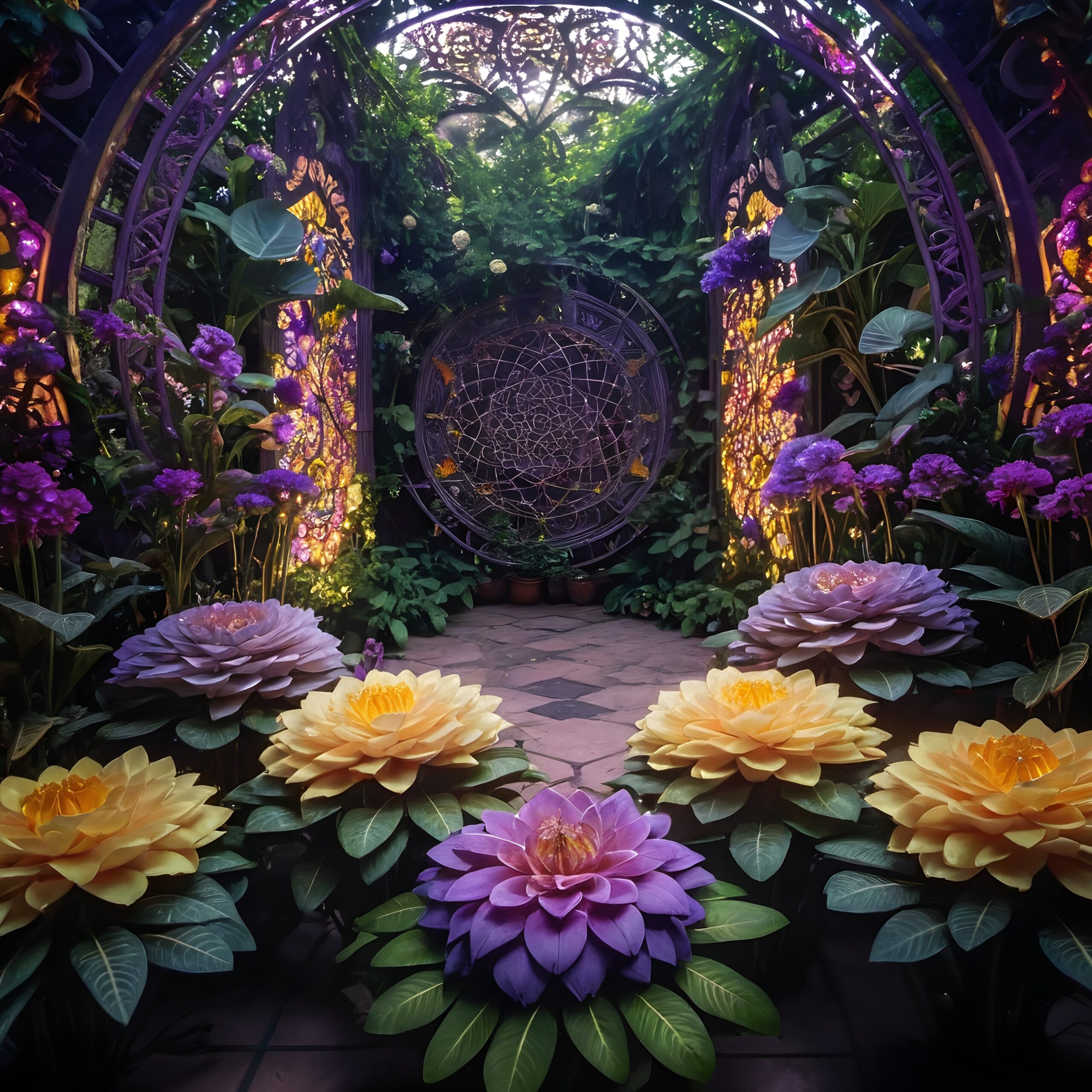 Enchanting Illuminated Garden Gateway