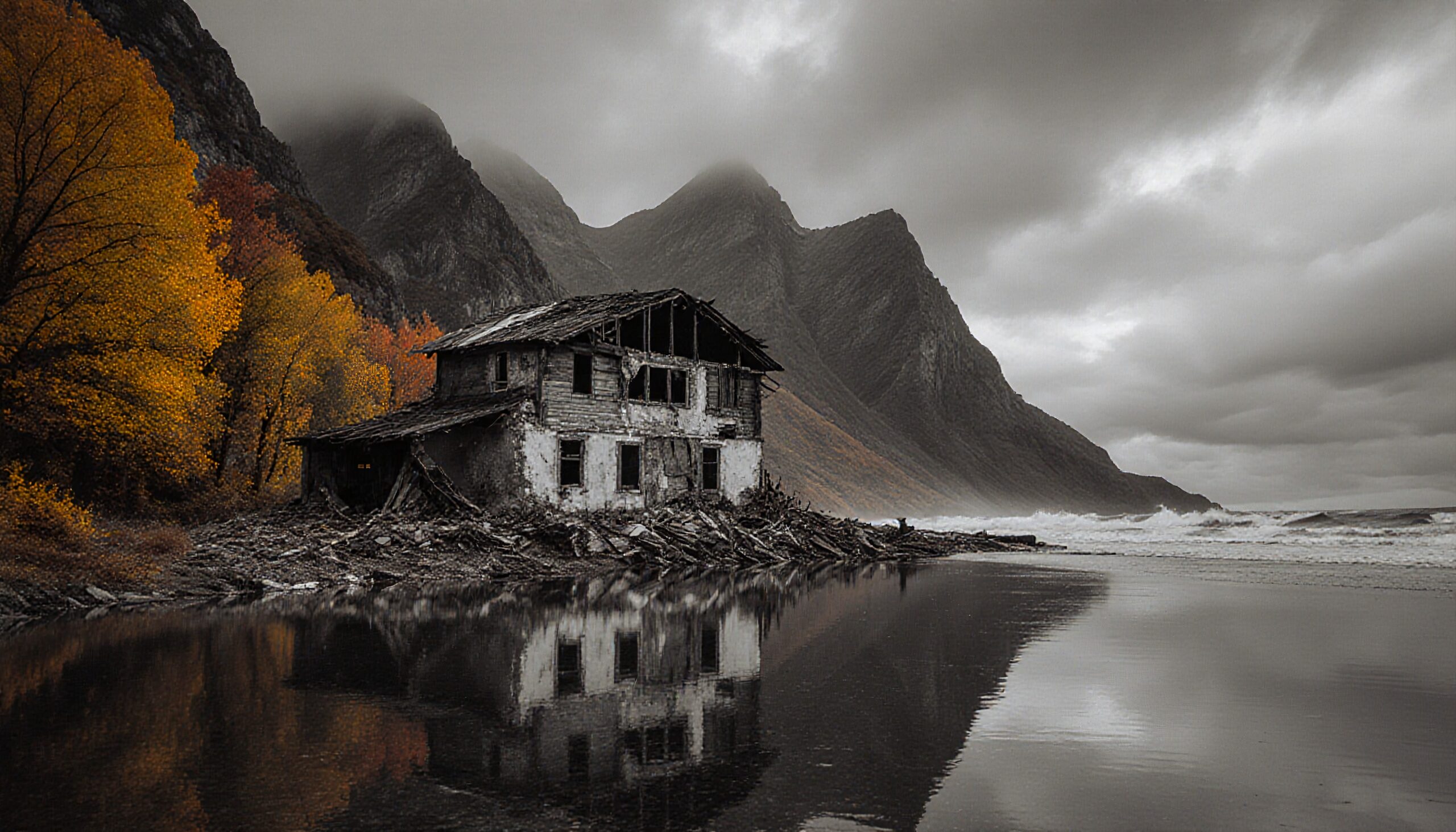 Abandoned House by Misty Mountains