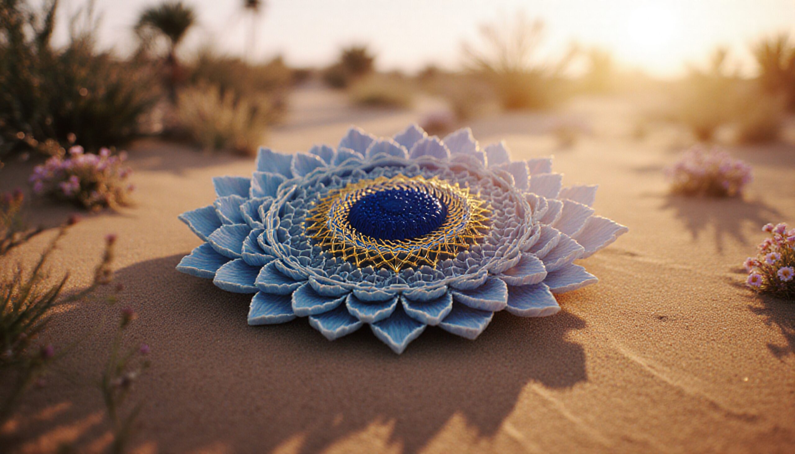 Desert Flower in Evening Light