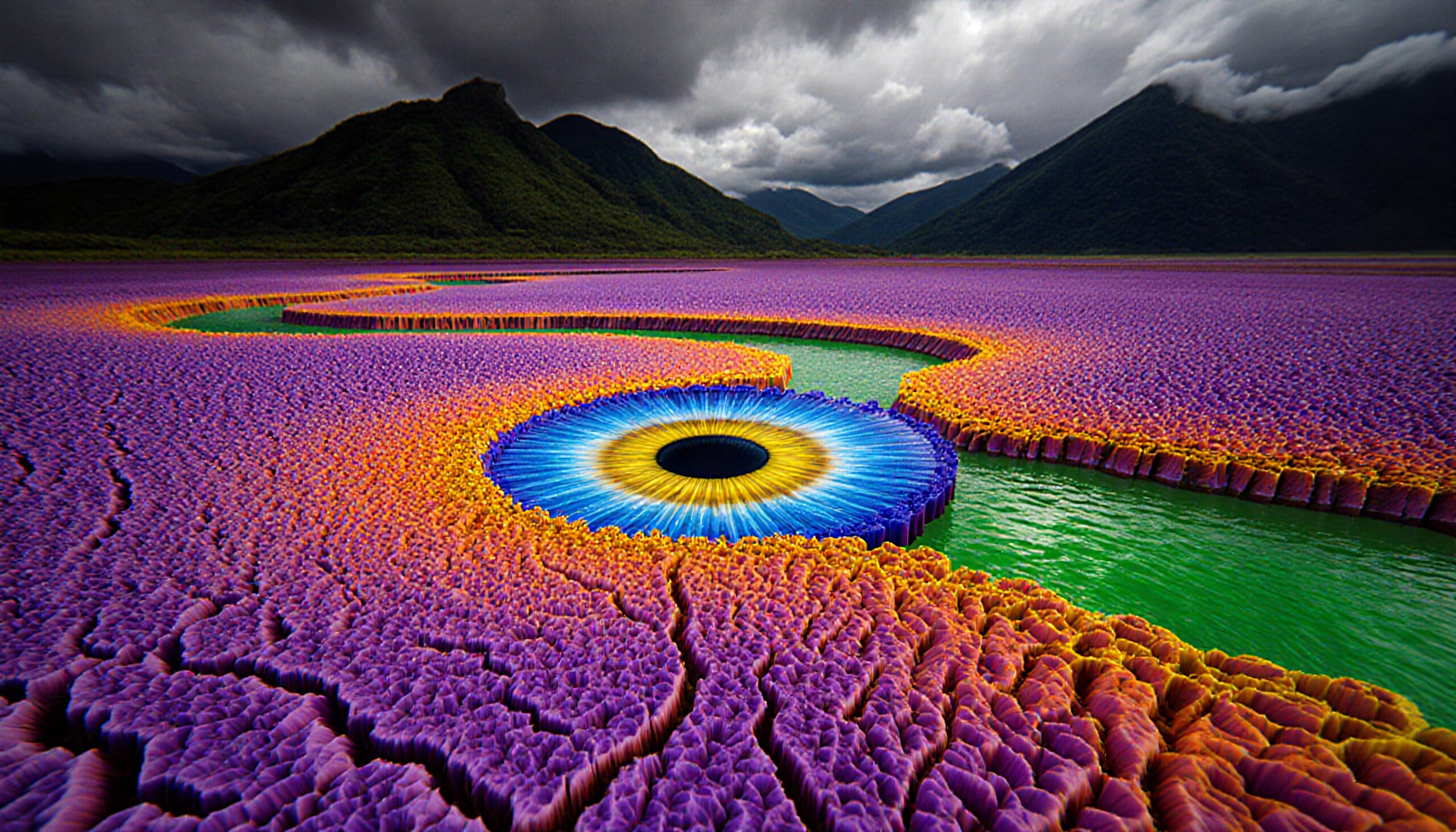Vivid Alien Eye Landscape