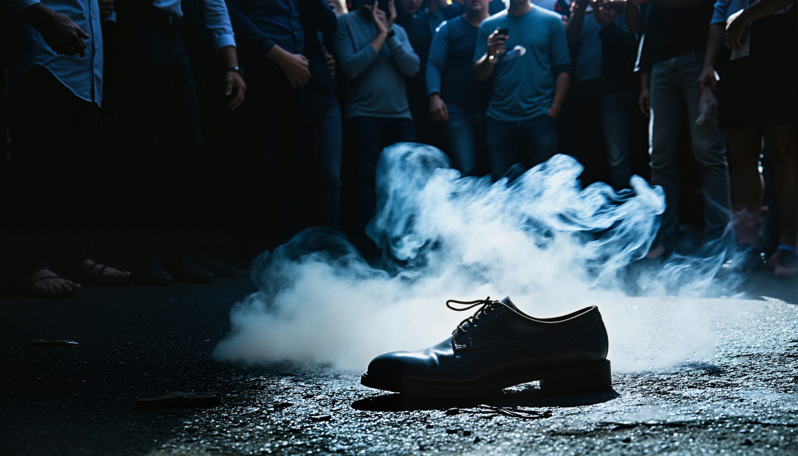 Mysterious Shoe and Rising Smoke