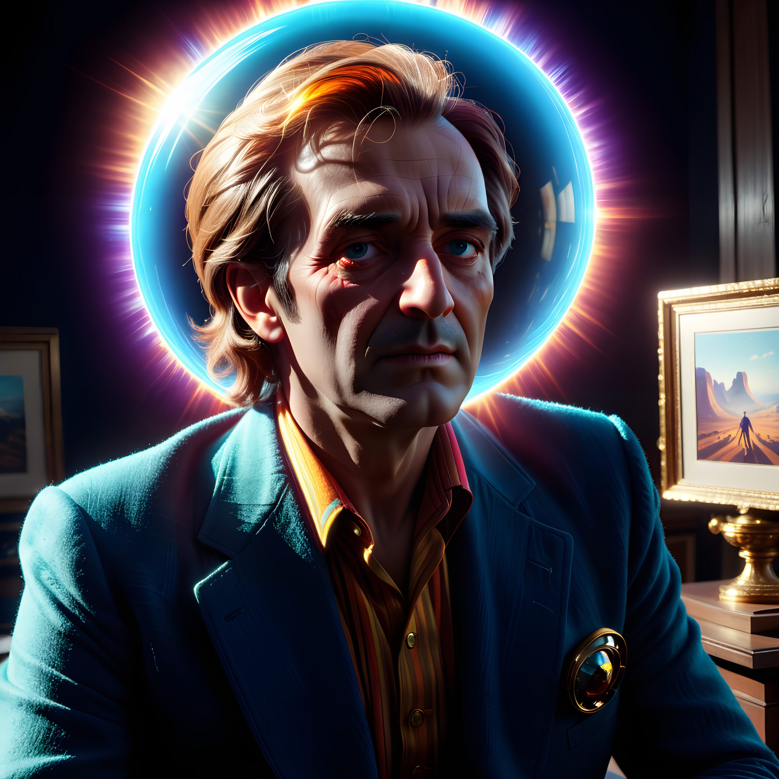Cosmic Wisdom Encircles Wise Man