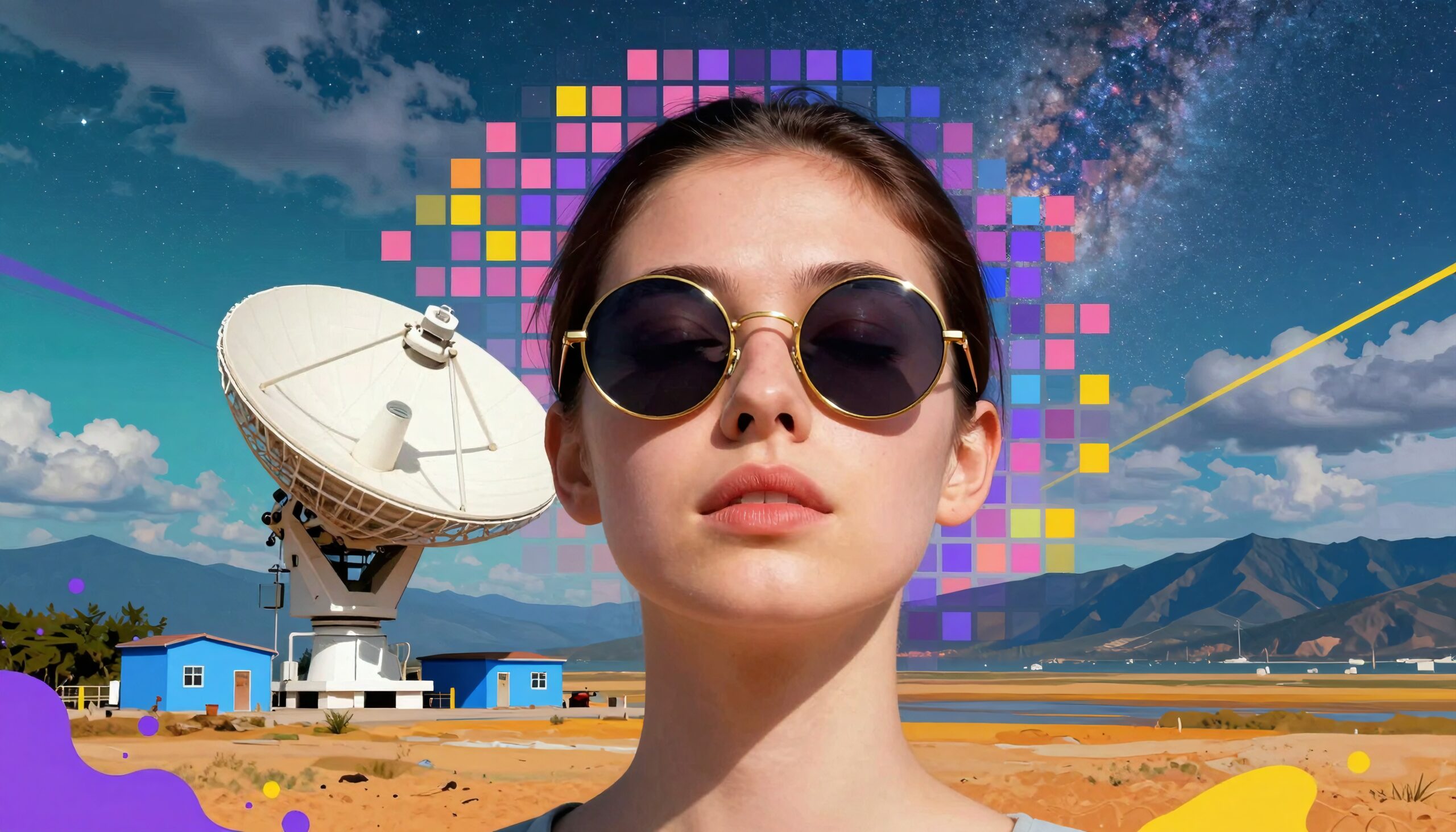 Futuristic Vision Under Cosmic Sky