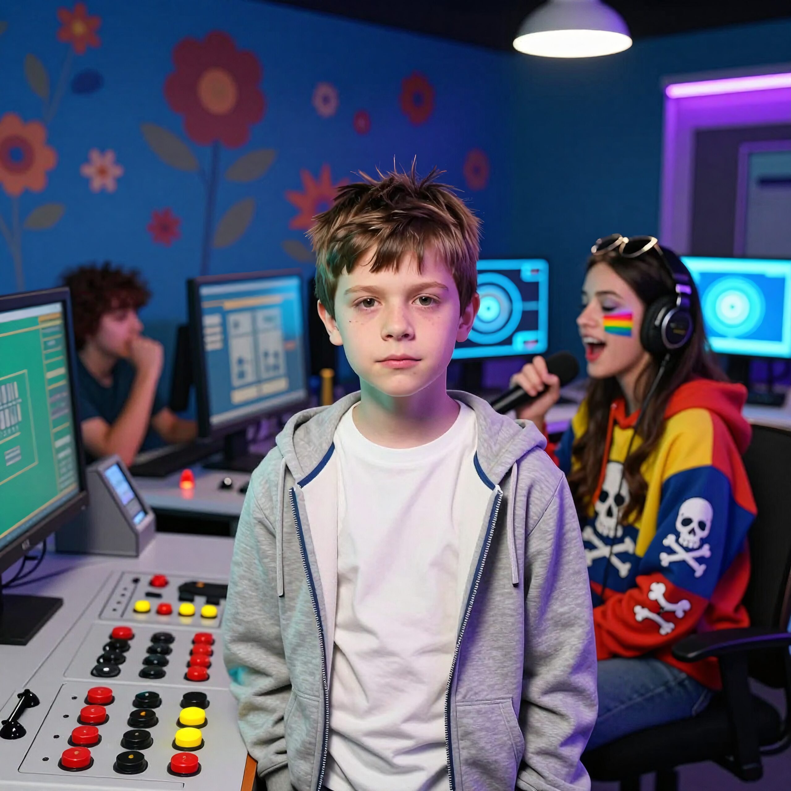 Creative teamwork in gaming room