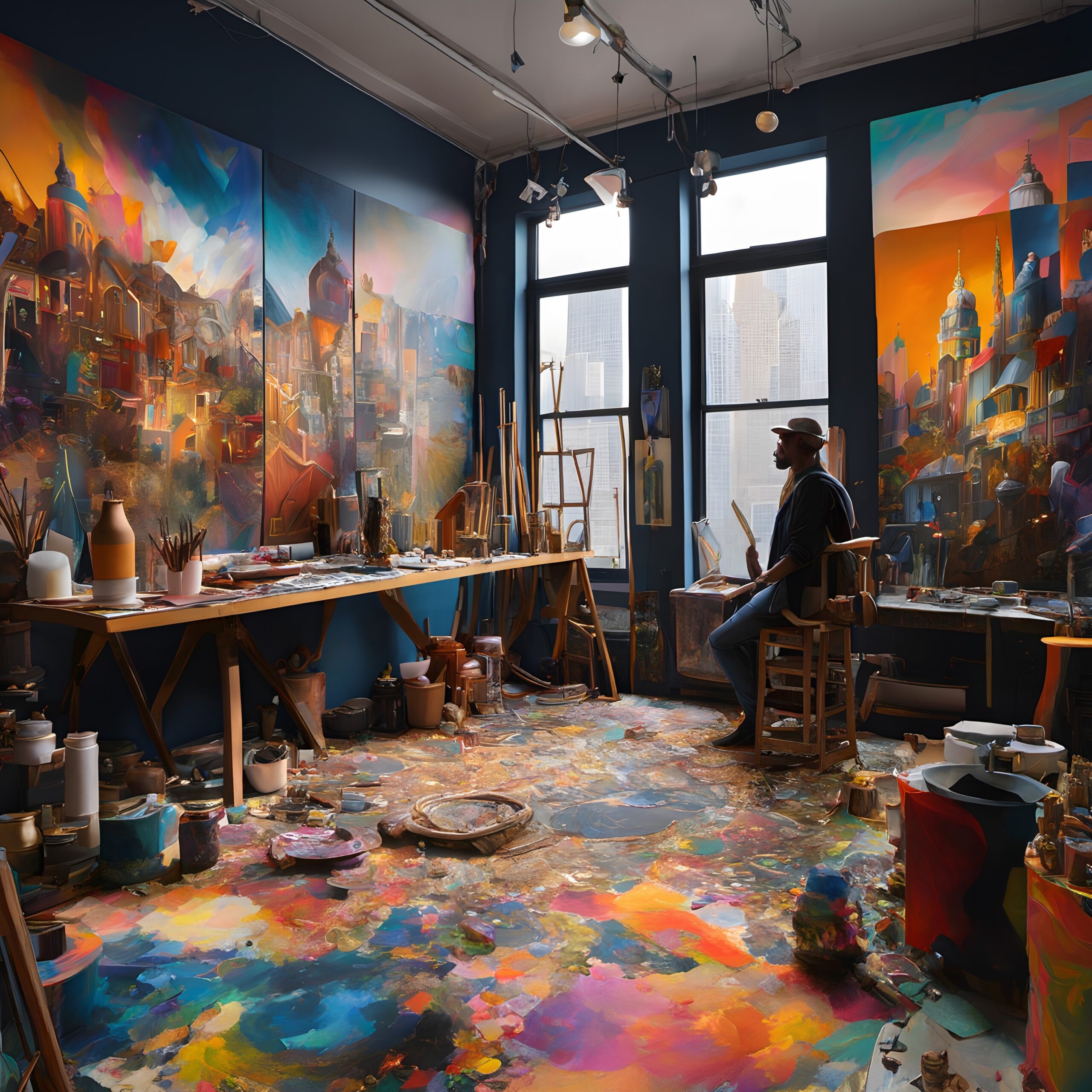 Creative Chaos in Artist’s Studio