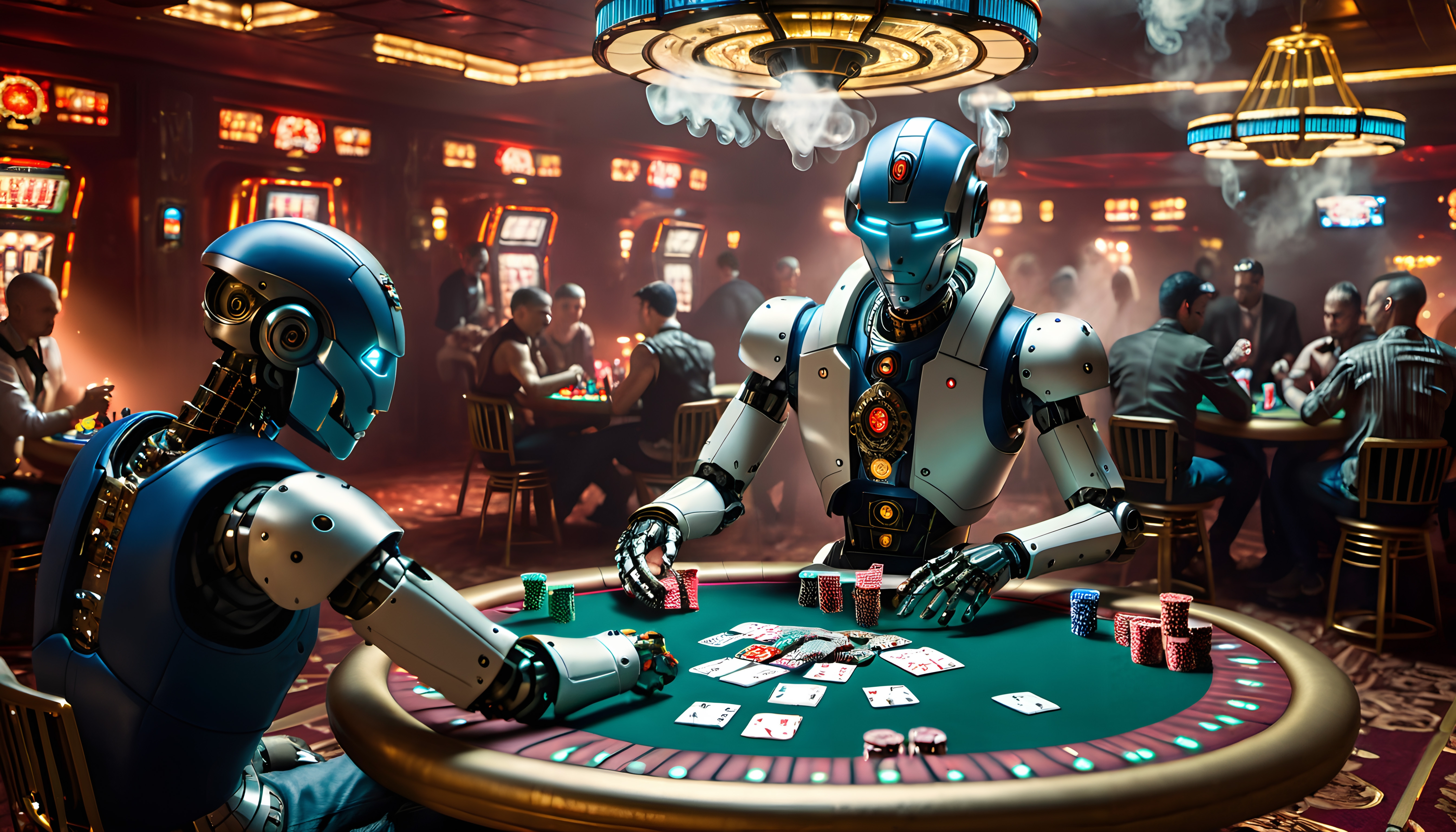 Robots Play Poker in Casino