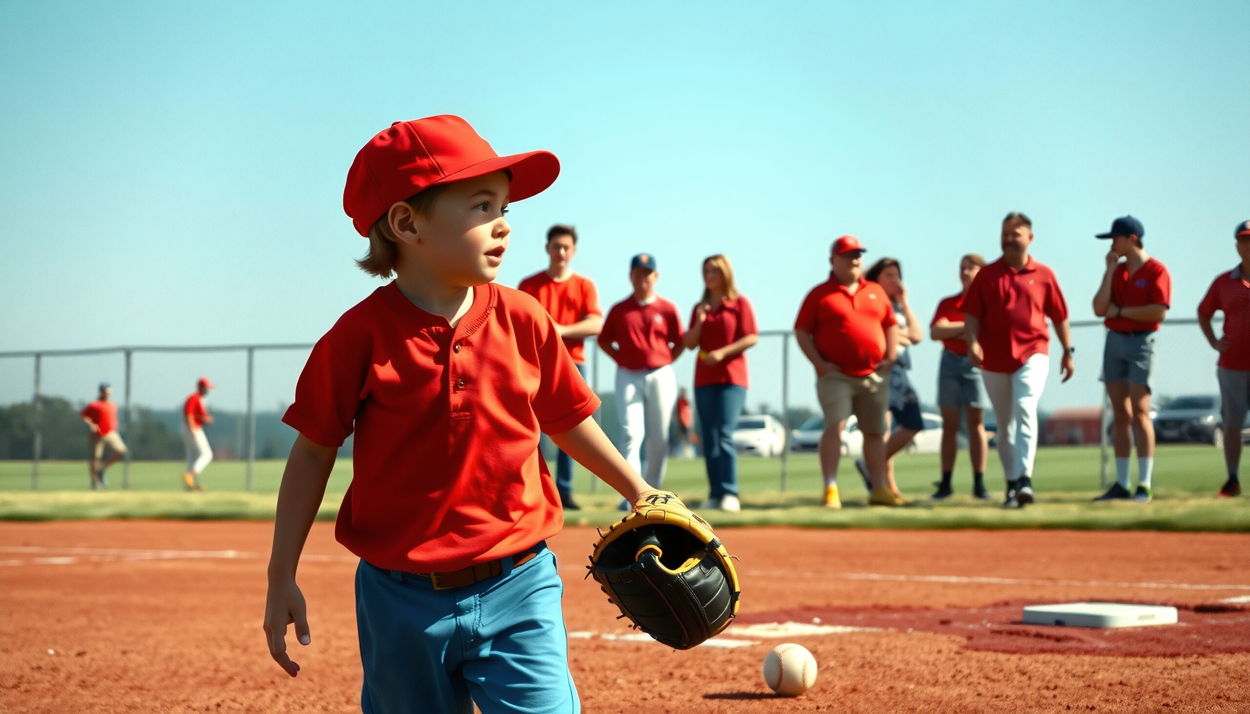Youth Baseball Game Enthusiasm