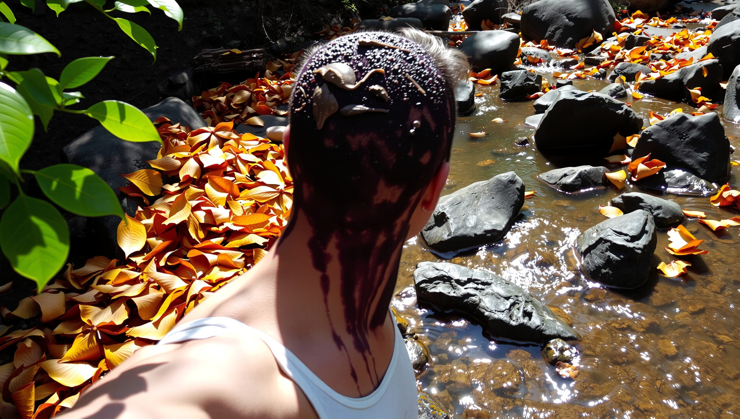 Autumn Reflections by the Stream