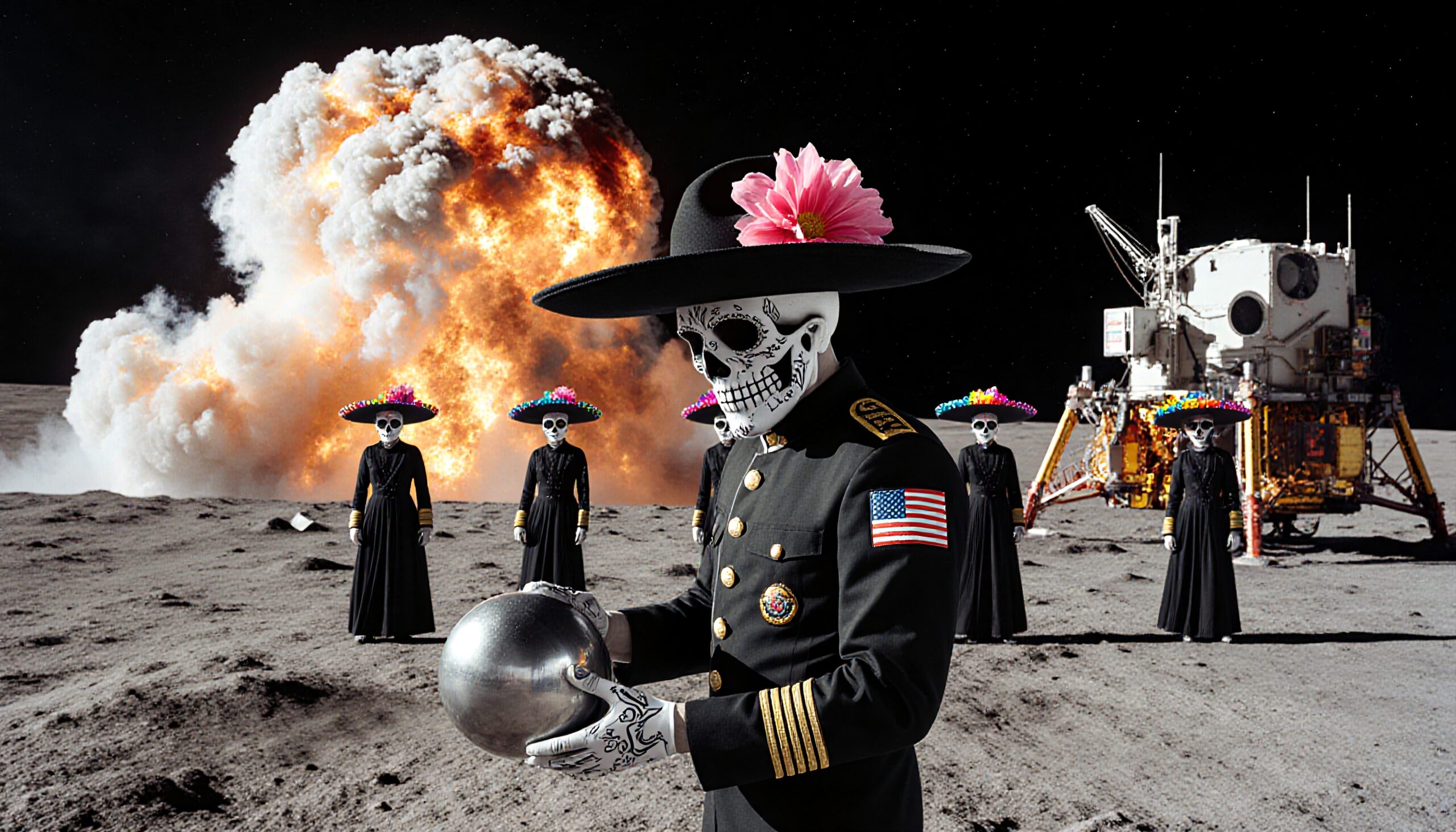 Moon Skeletons in Military Garb