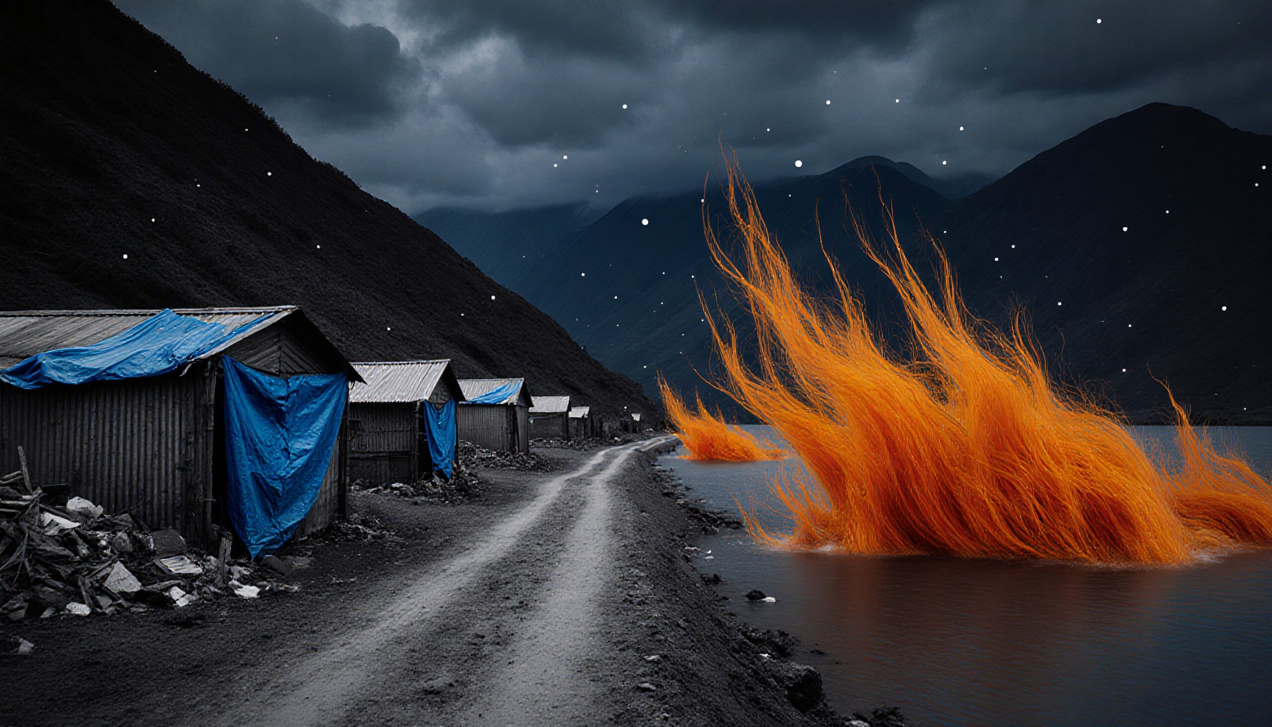Fiery Mystery in Mountain Landscape