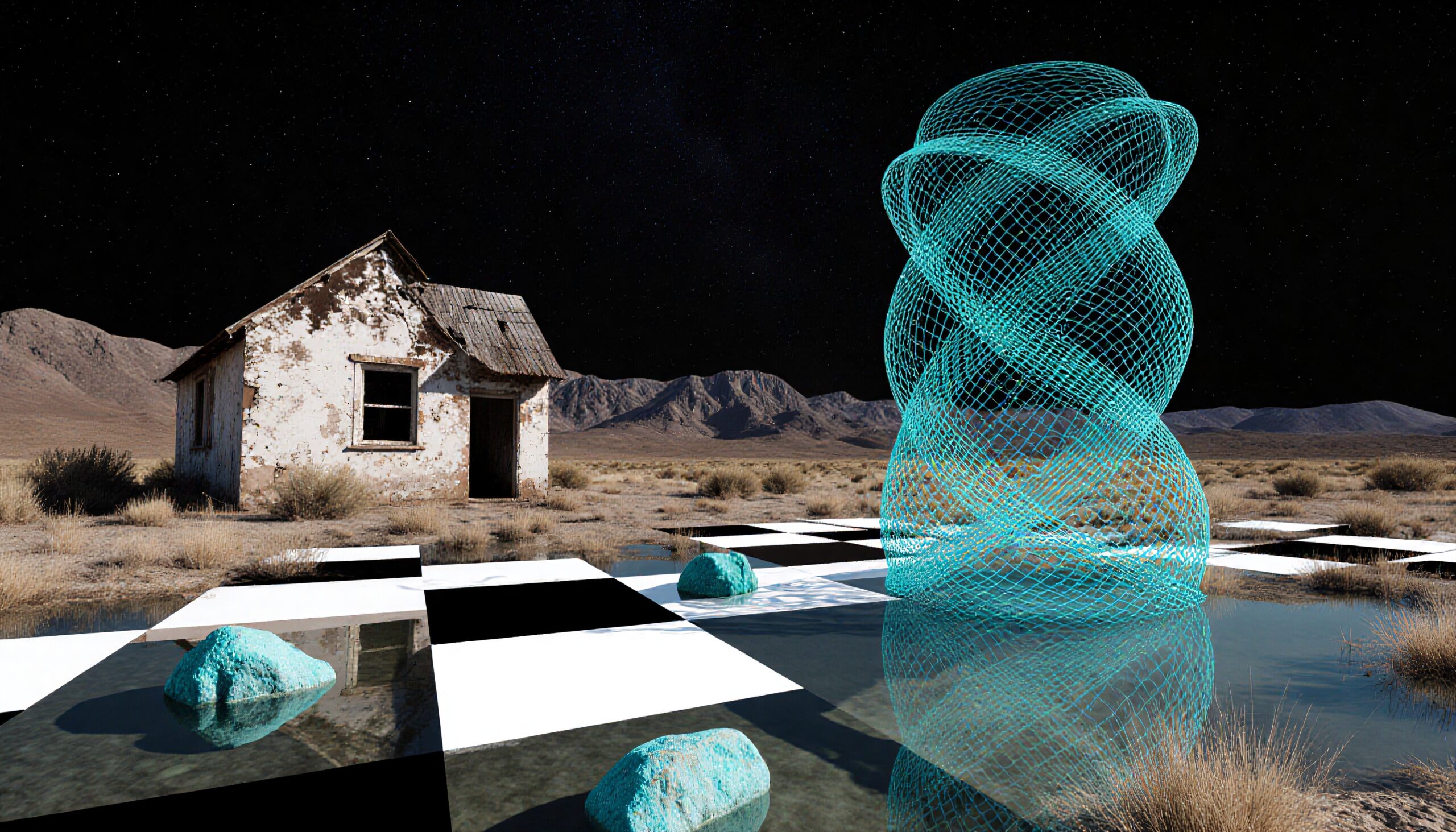 Surreal Desert Checkered Illusion