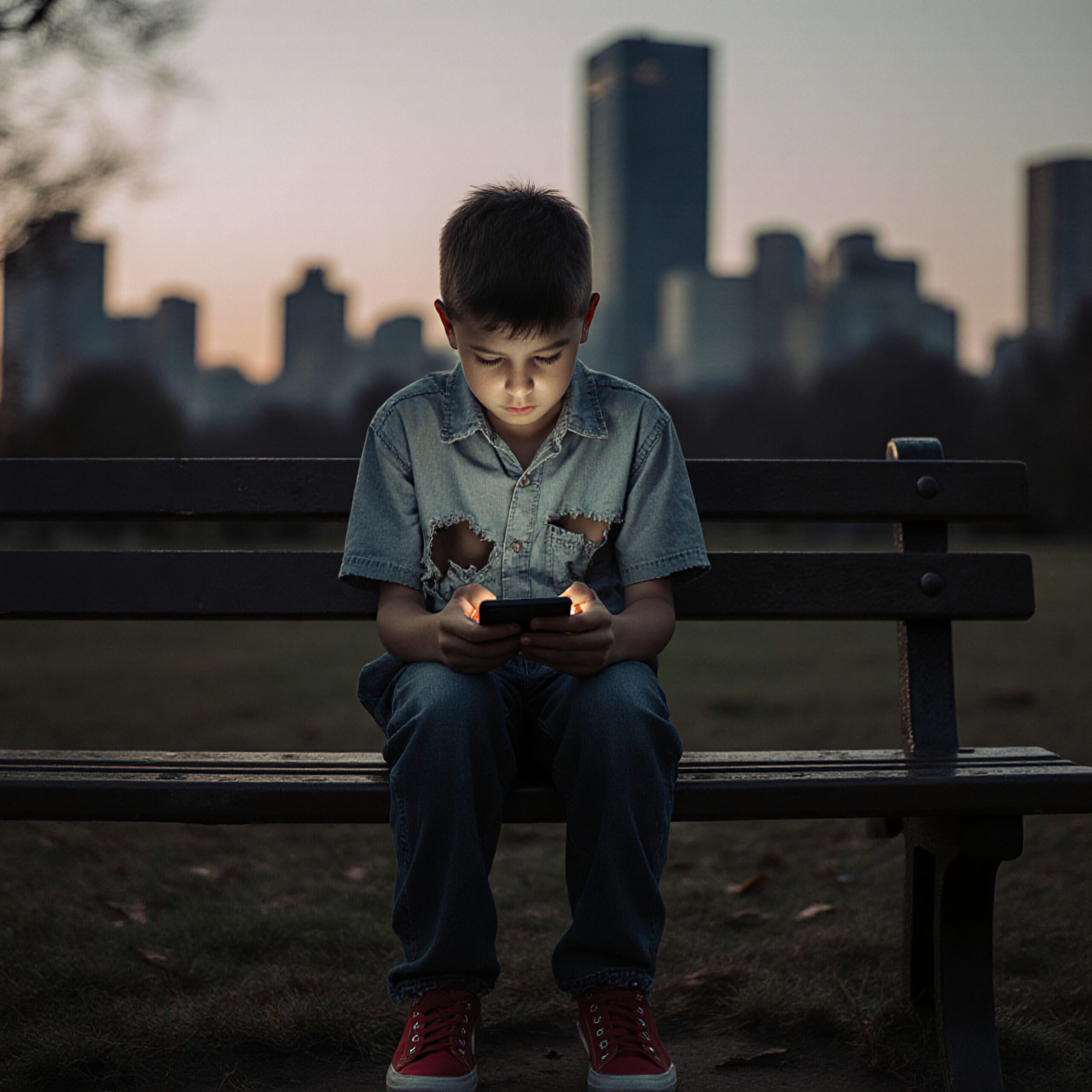 Evening solitude with technology glow