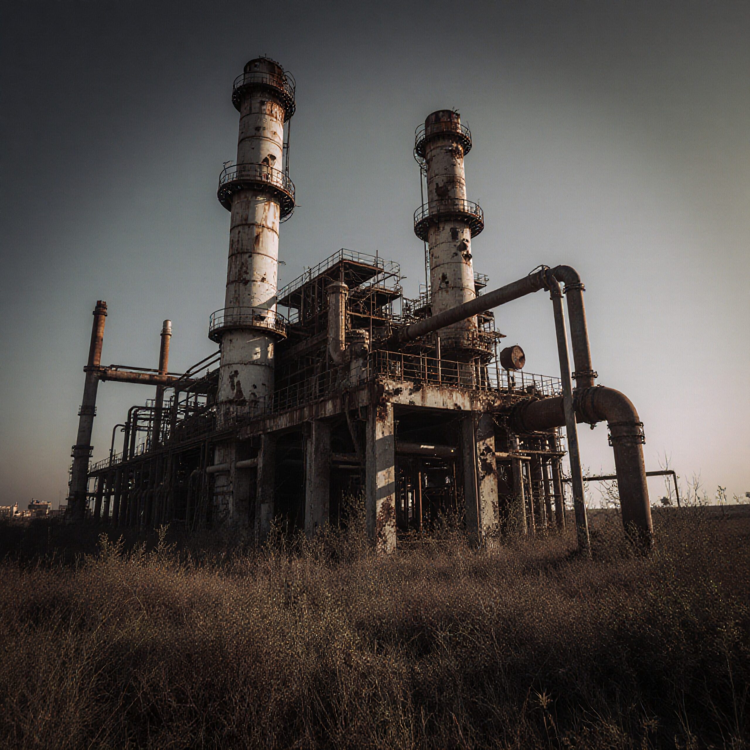 Abandoned Industrial Facility Sunset