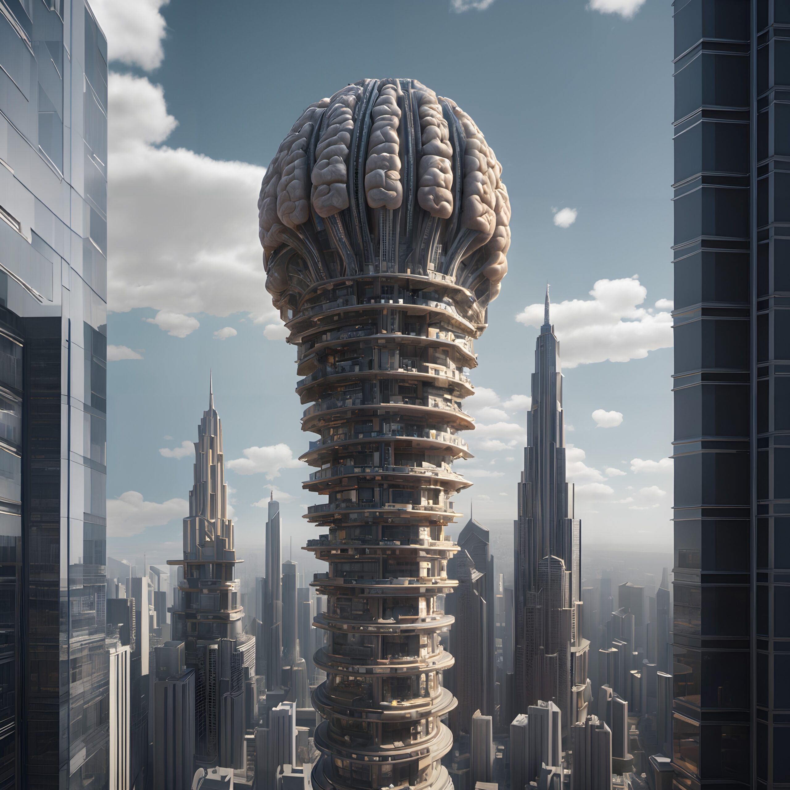 Futuristic Brain Building Design
