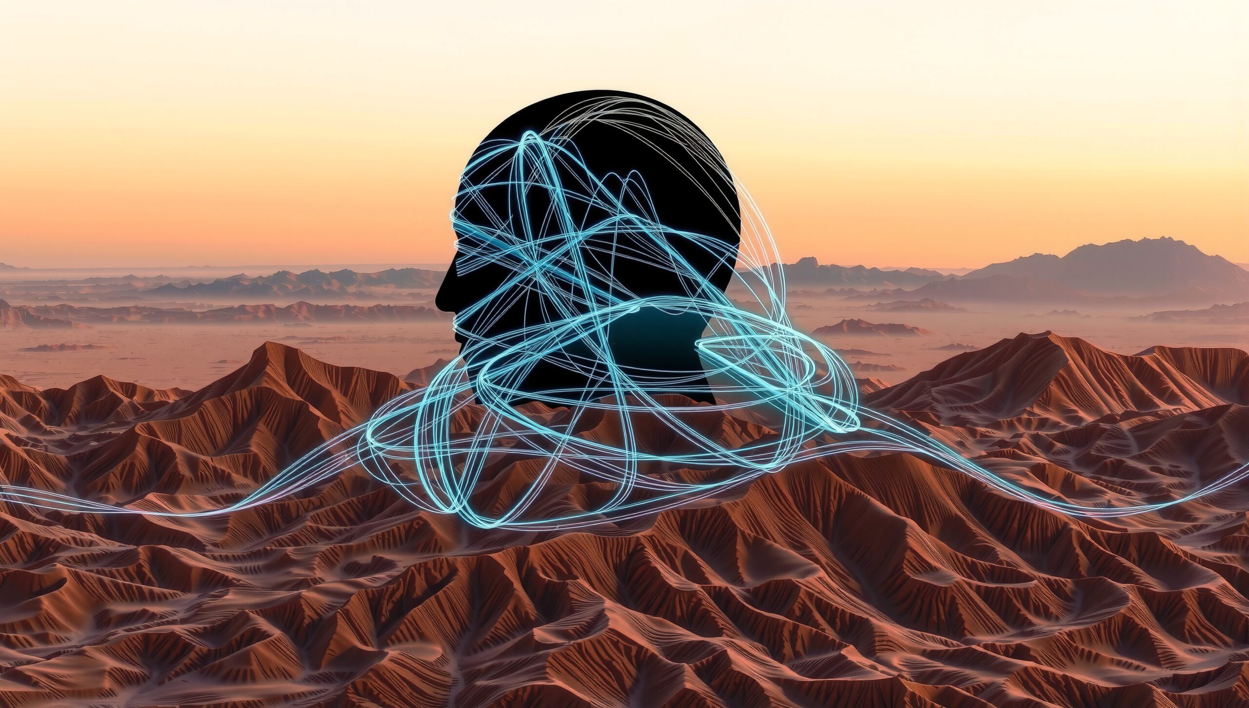 Abstract Art in Desert Landscape