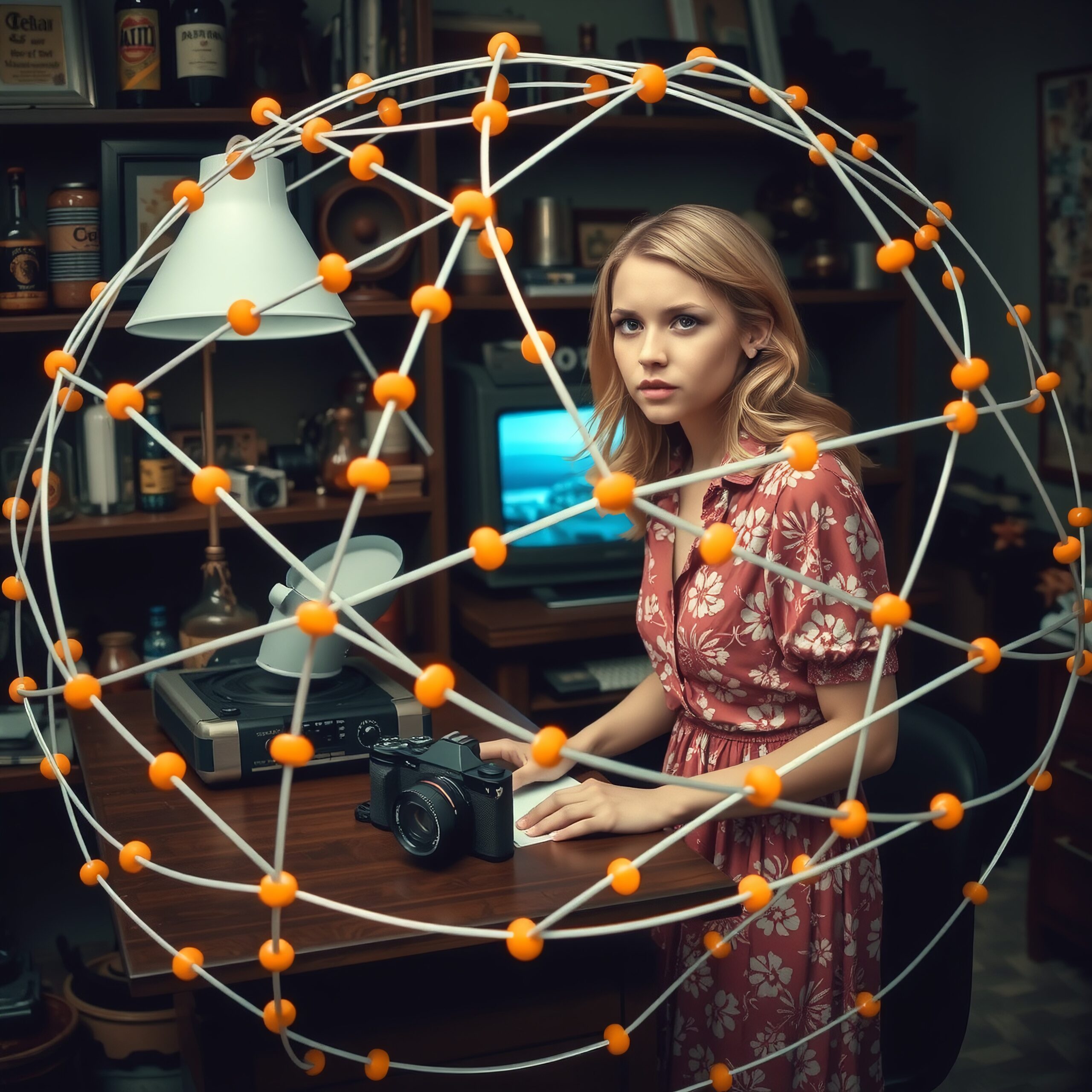 Intriguing Scene with Molecular Model