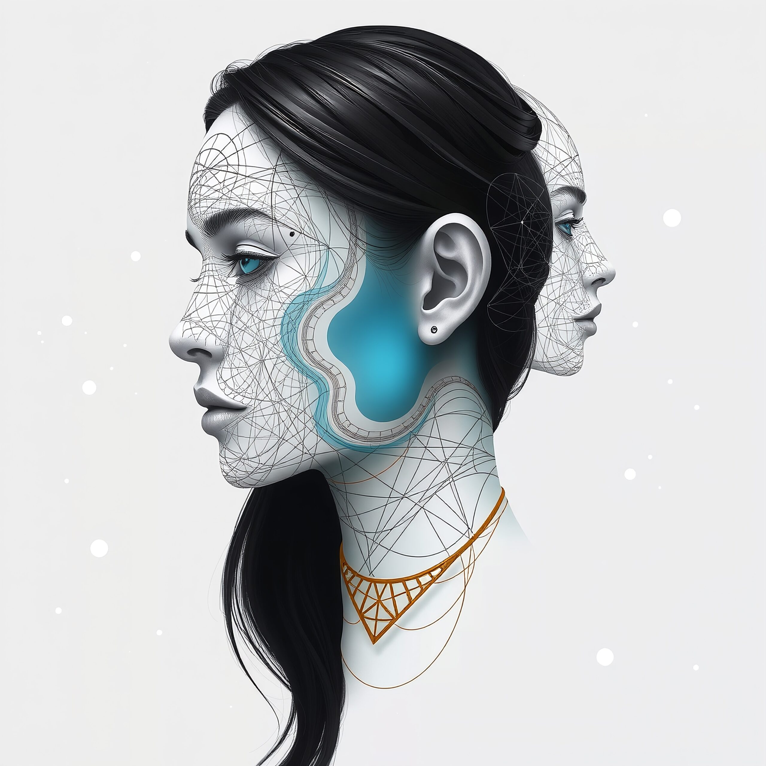 Futuristic Geometric Digital Portrait