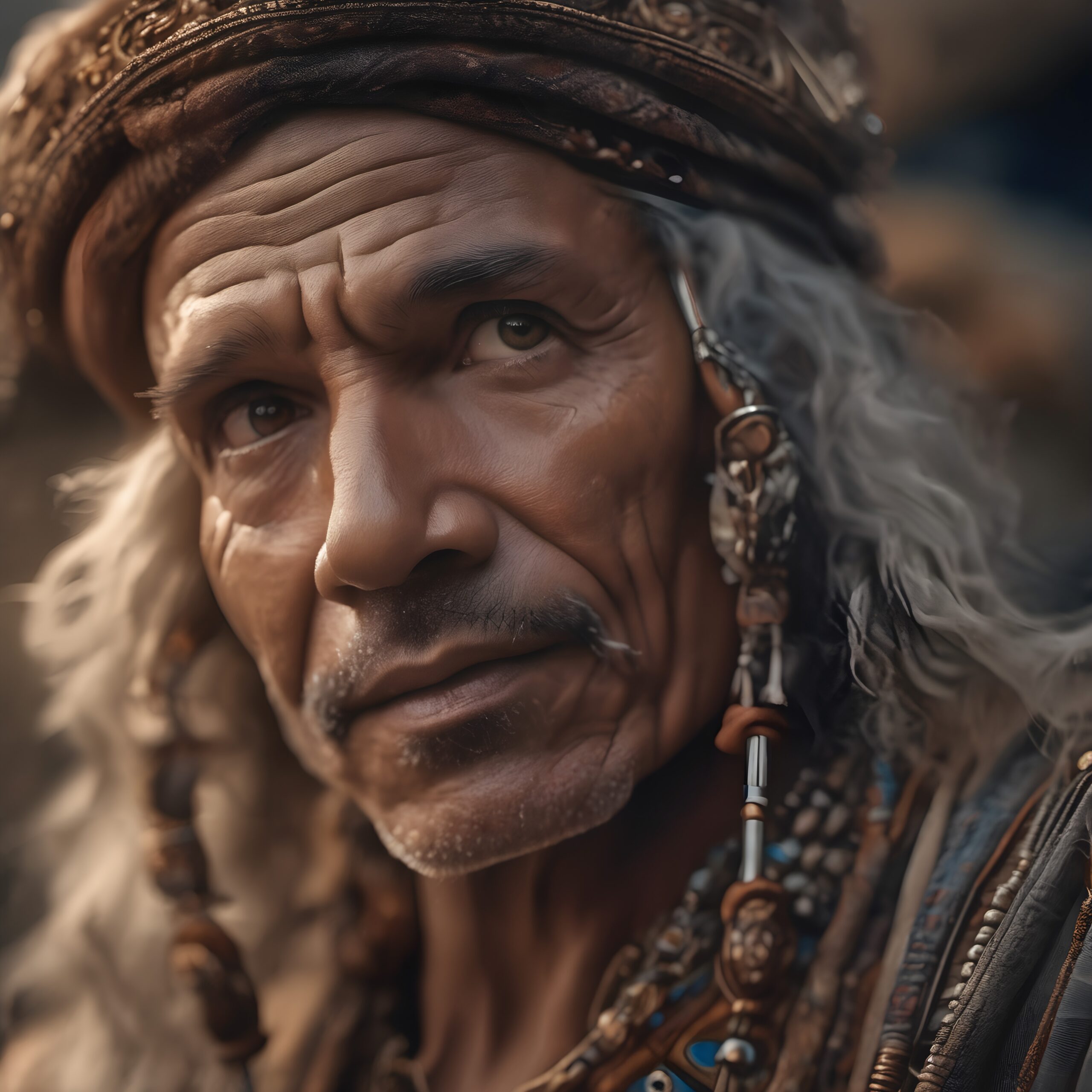 Wise Elder with Ornate Headpiece