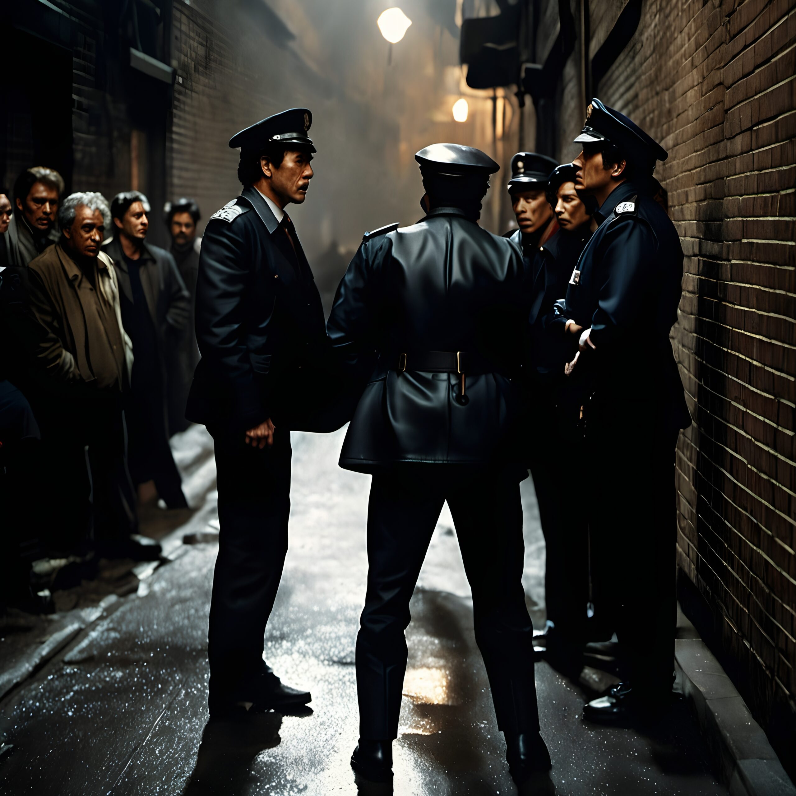 Nighttime Alley Police Discussion