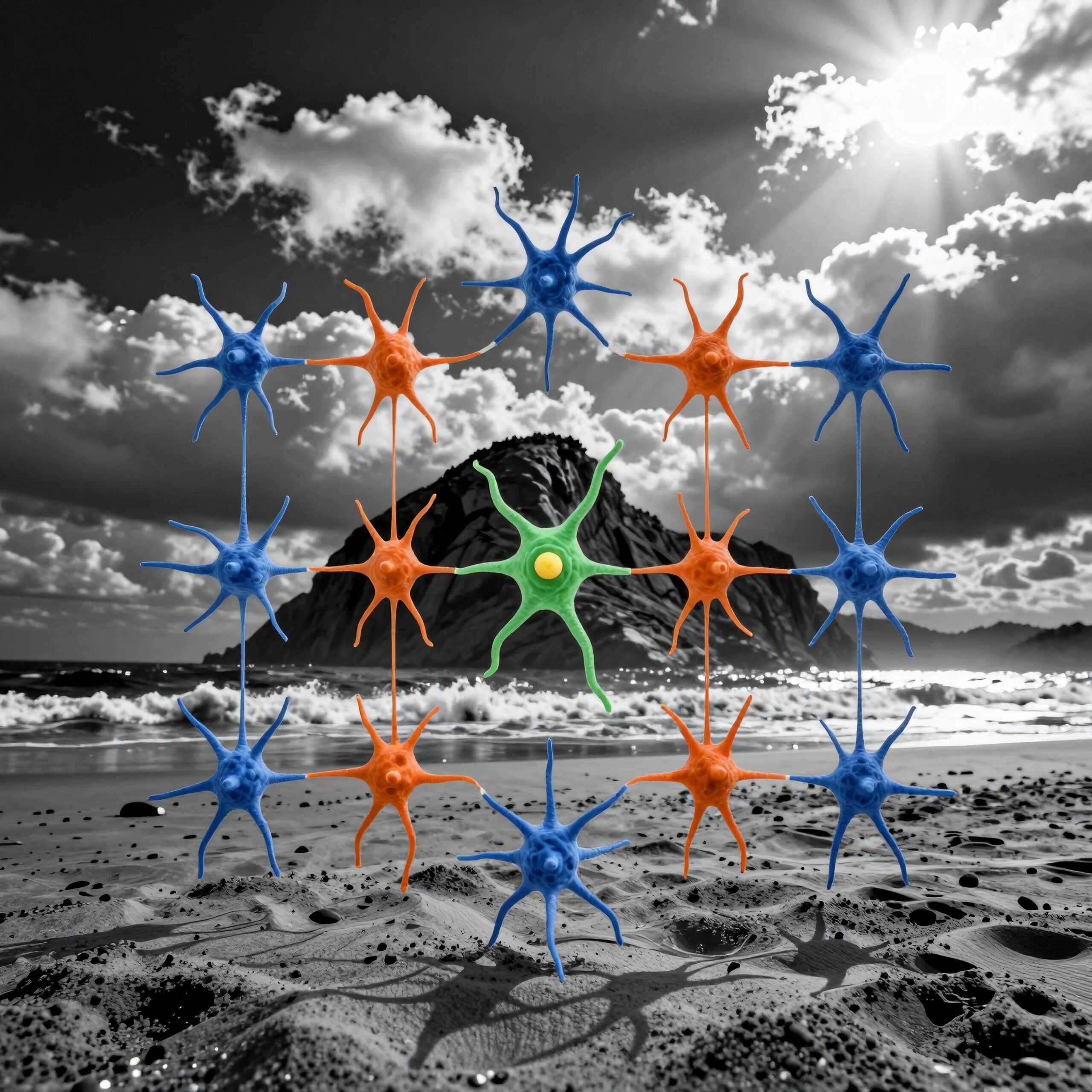 Neural Surreal Beach Landscape