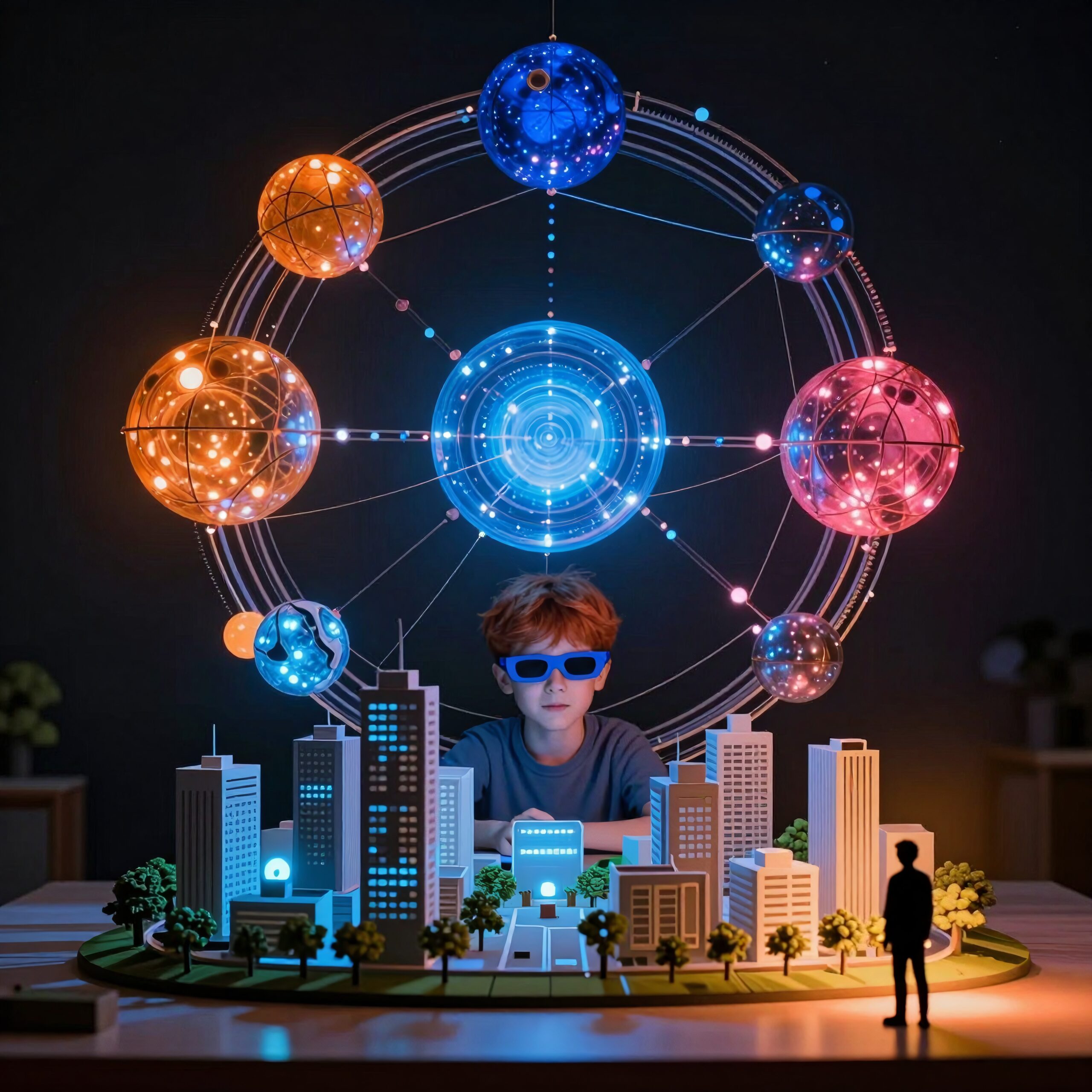 Futuristic city and hologram wonder