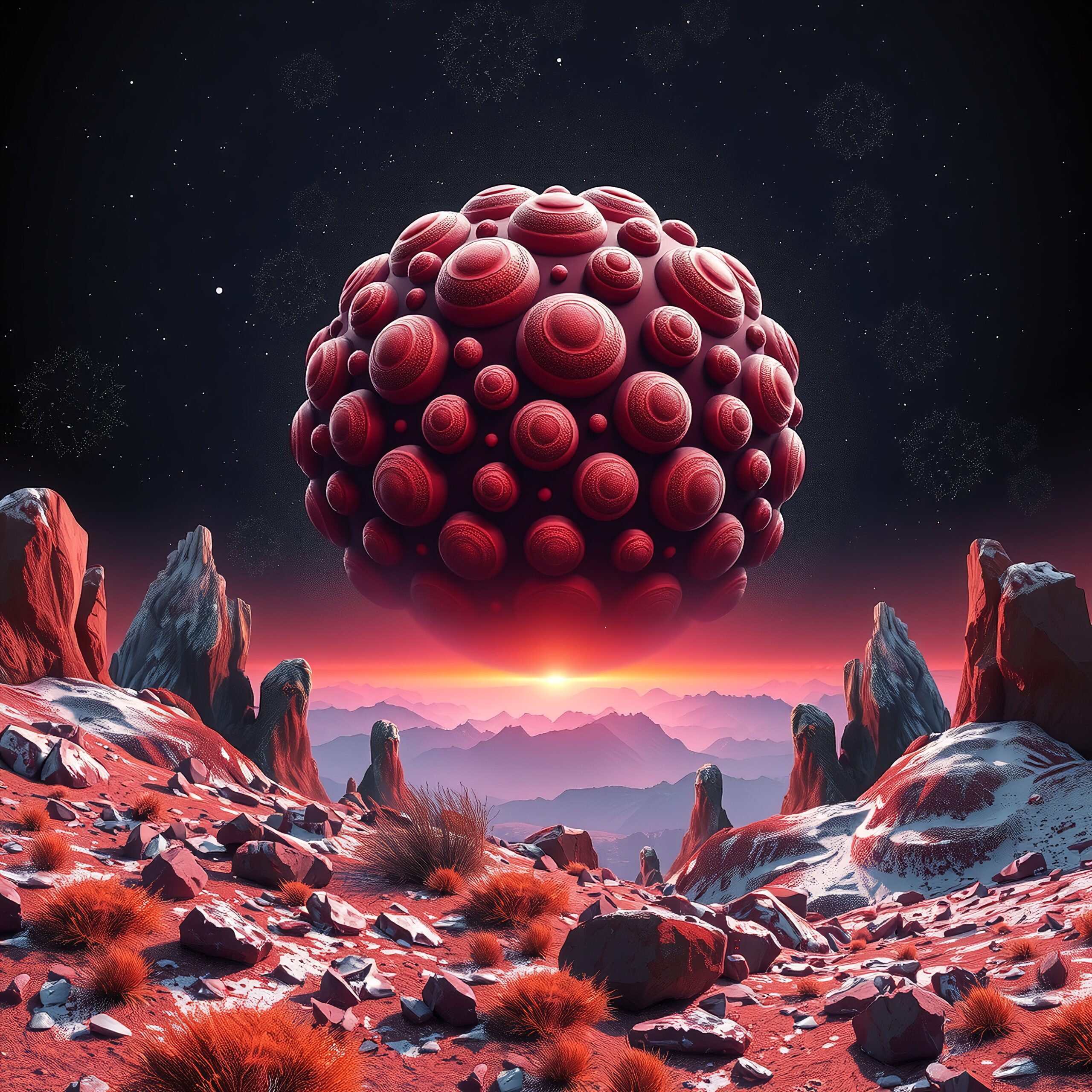 Alien Sphere in Red Desert