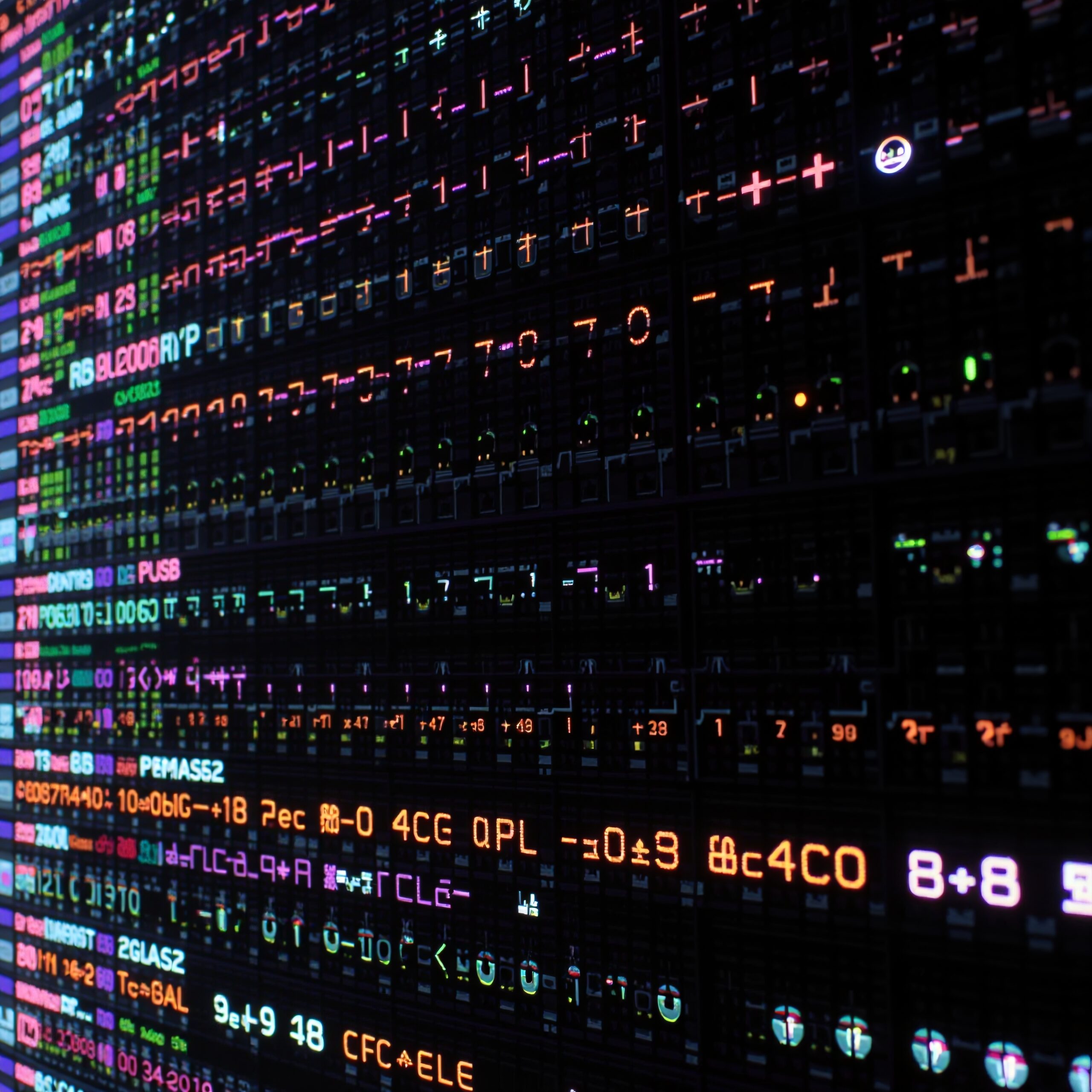 Vibrant Digital Code Display