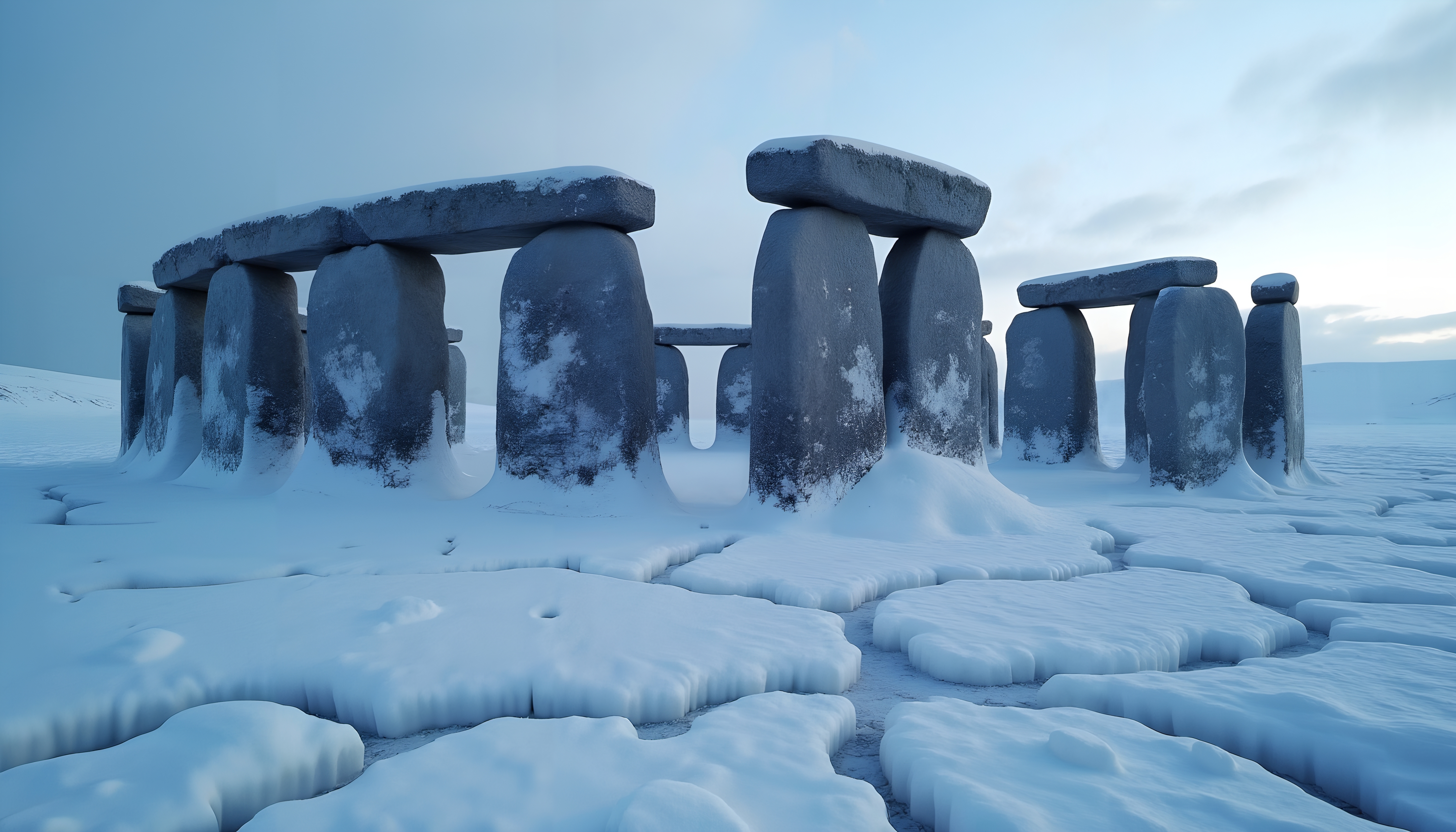 Frozen Stonehenge in Winter Wonderland
