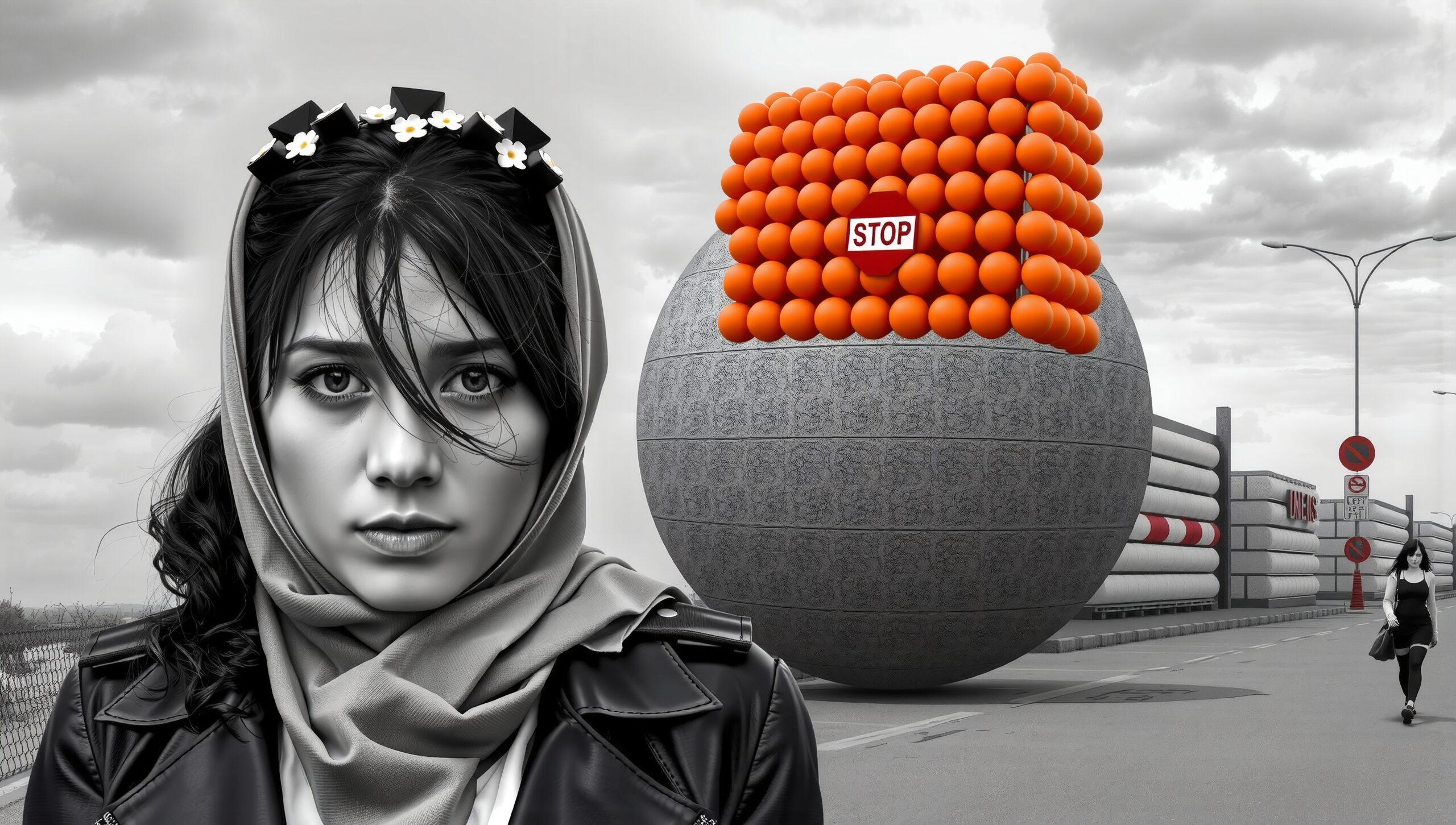 Surreal Industrial Roadway Scene