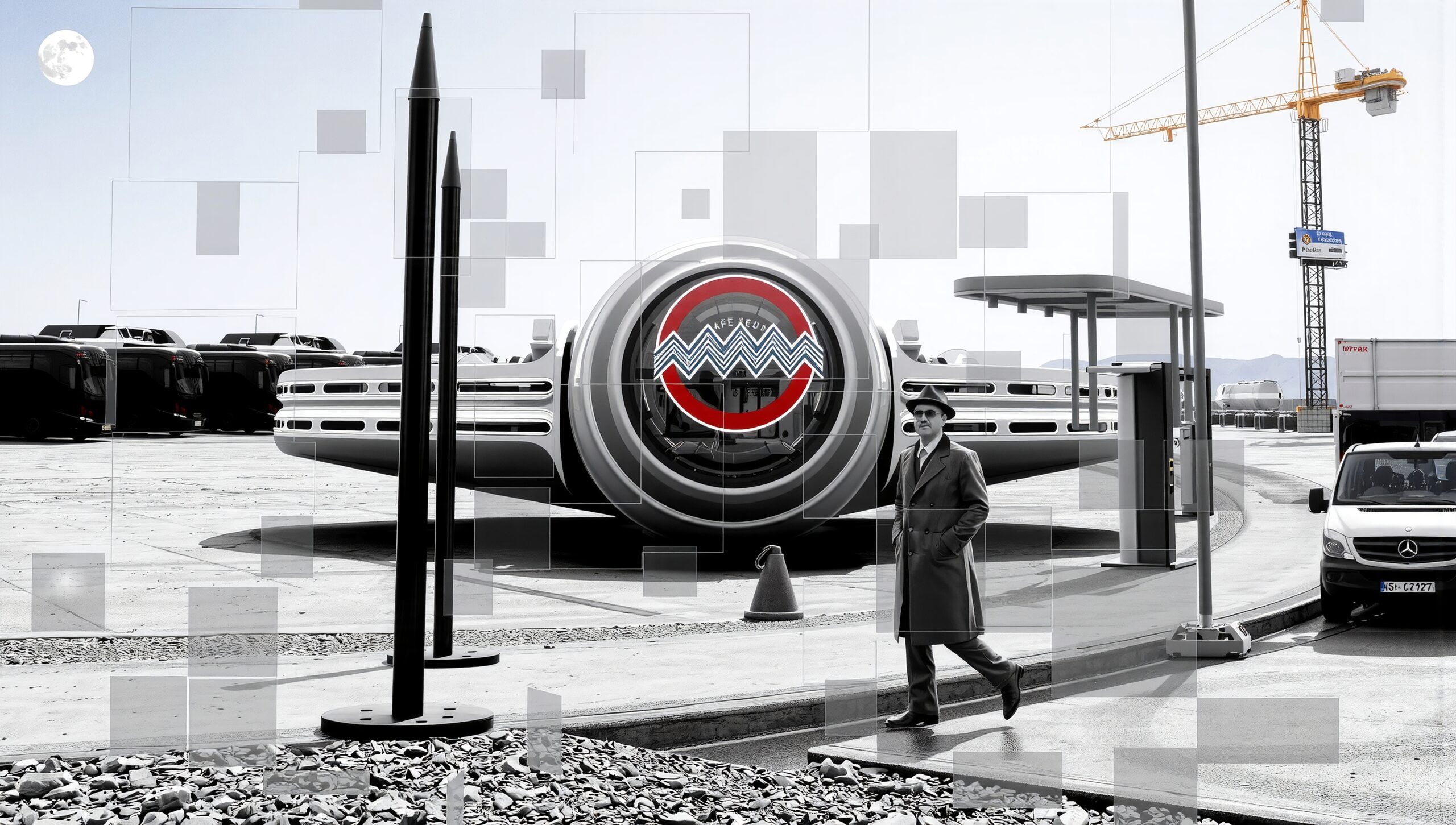 Futuristic Industrial Landscape Scene