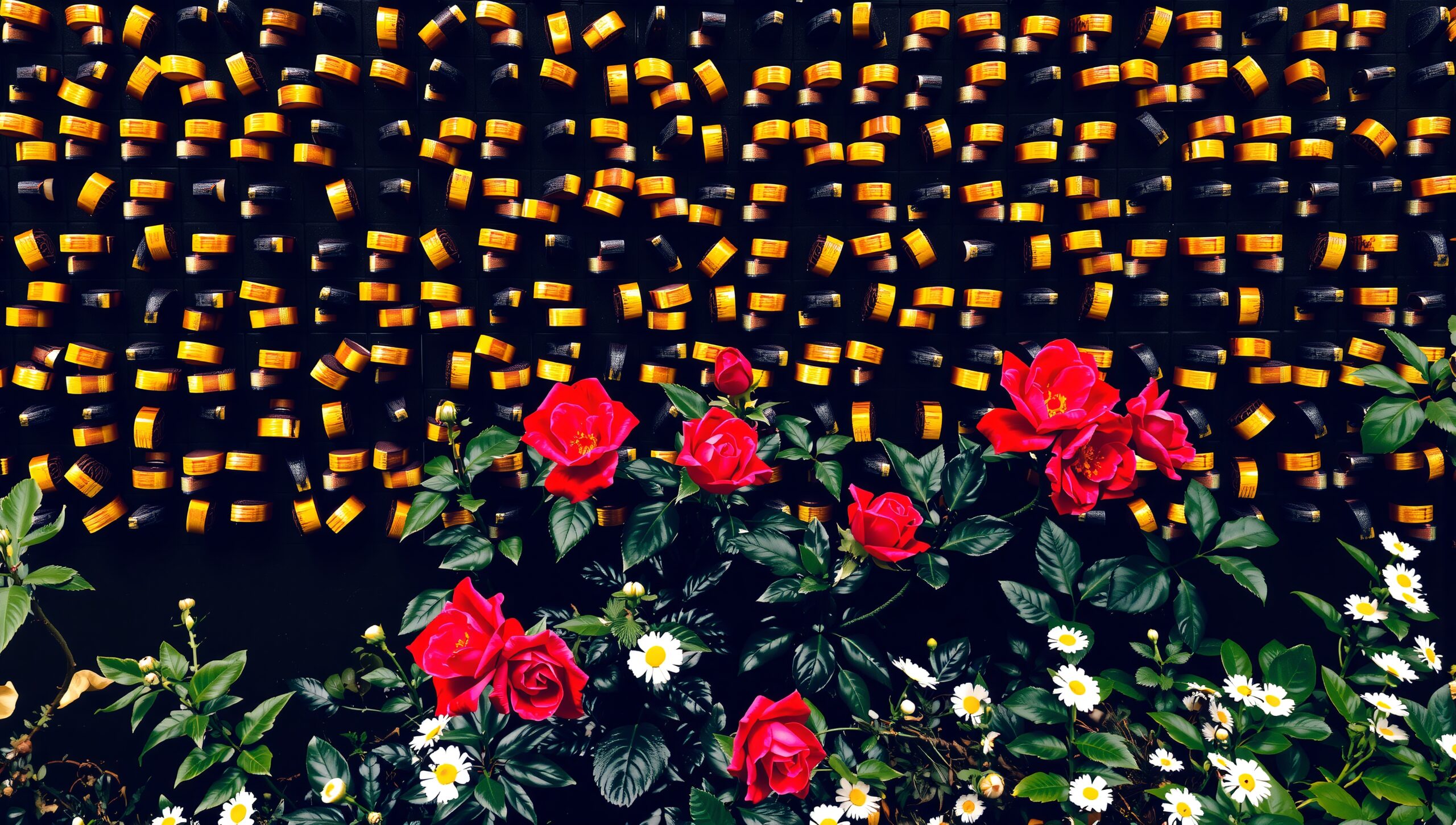 Floral Brilliance with Golden Accents