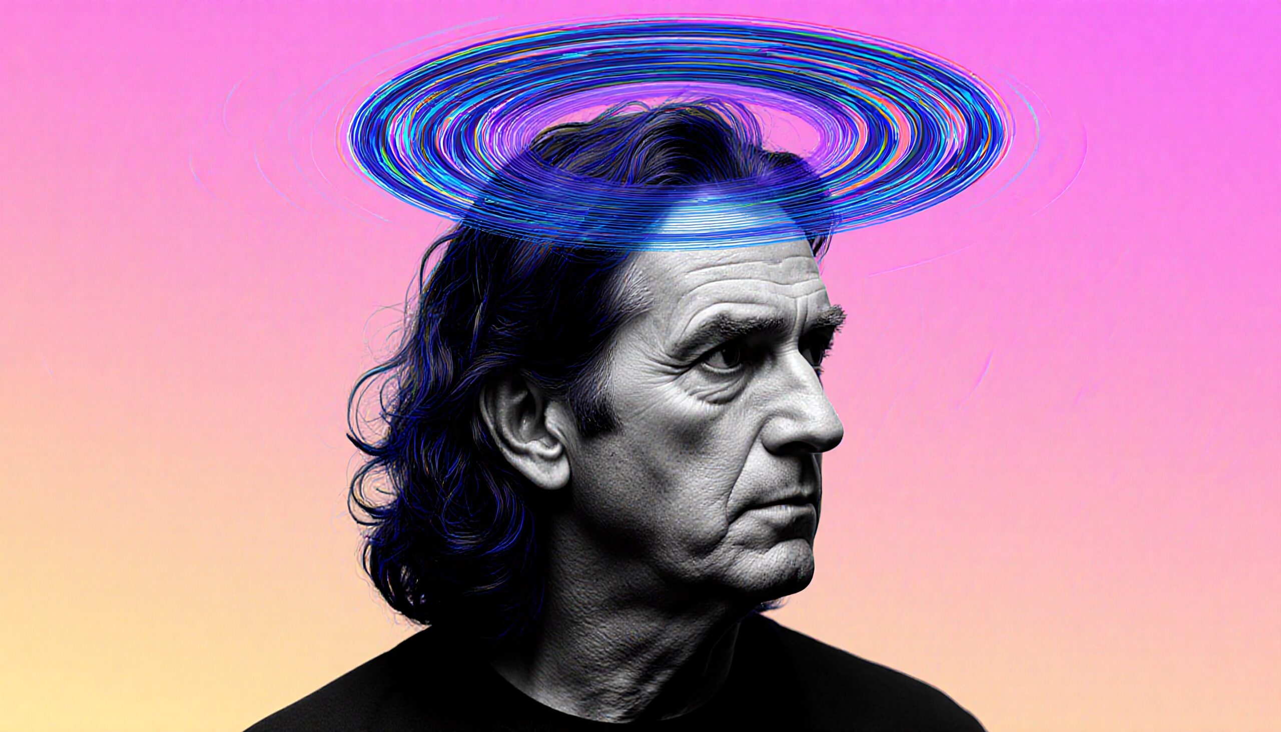 Imaginary Halo Above Man’s Head