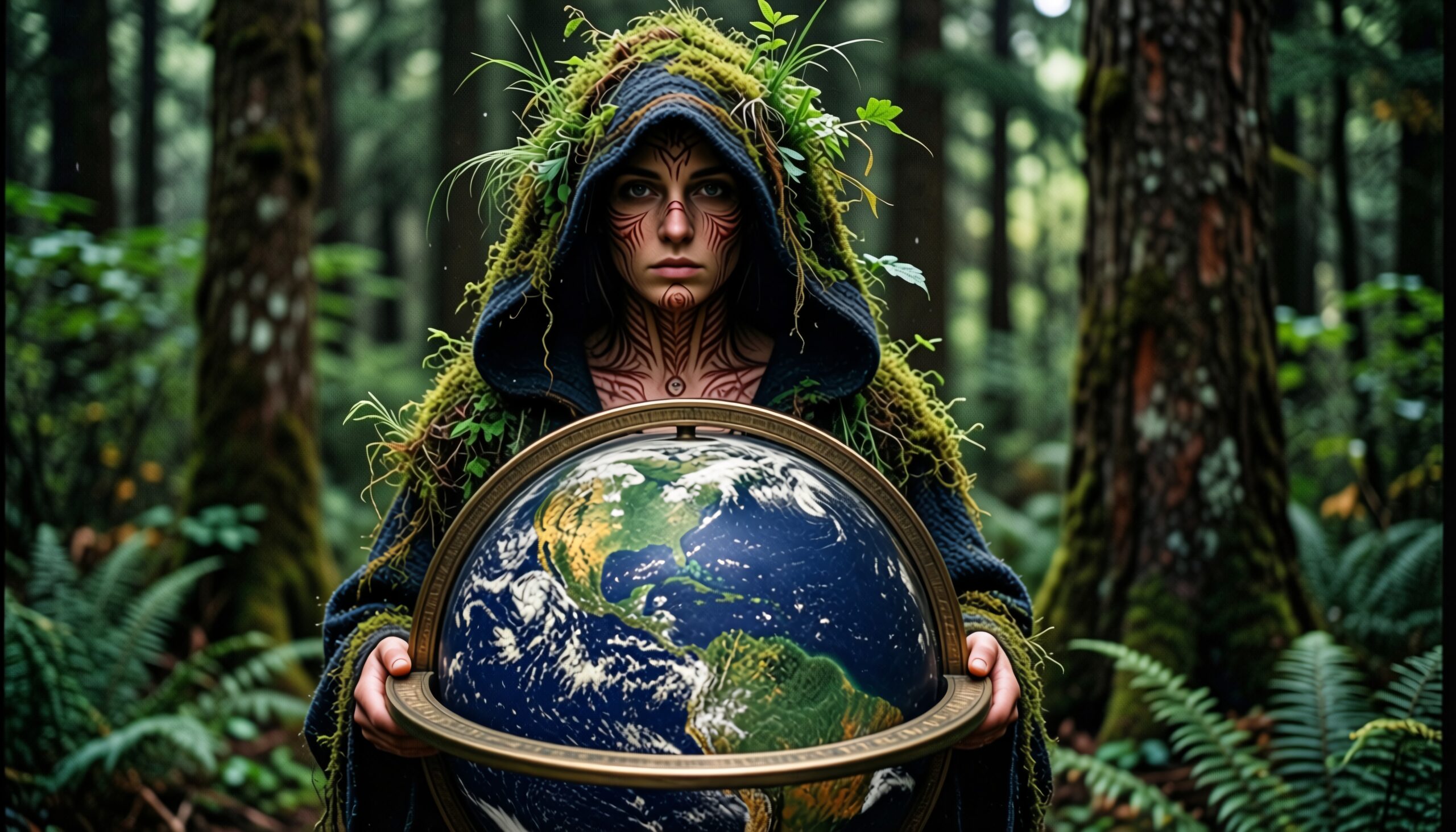 Earth Guardian Holding The Globe
