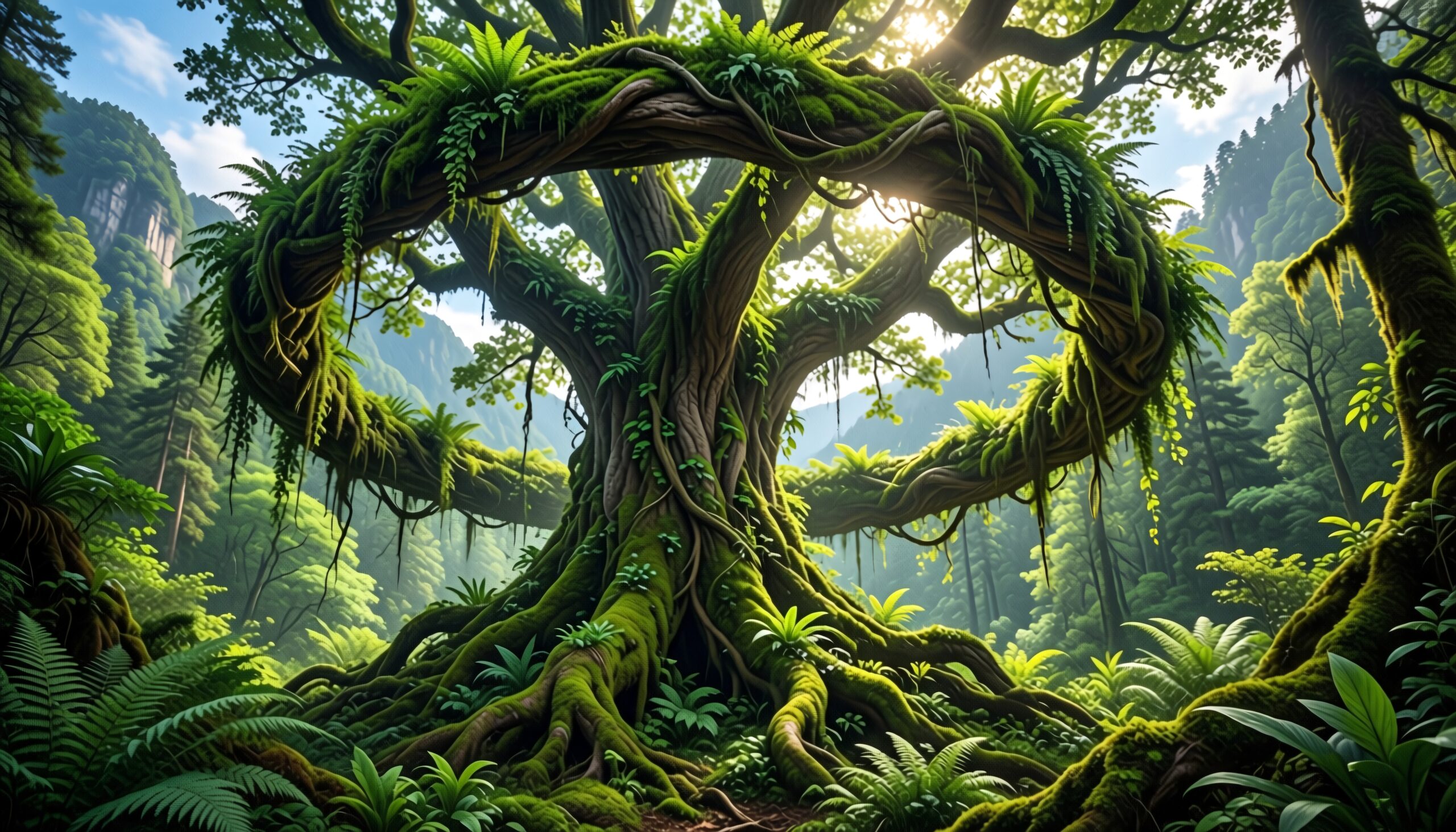 Magnificent Tree in Enchanted Forest