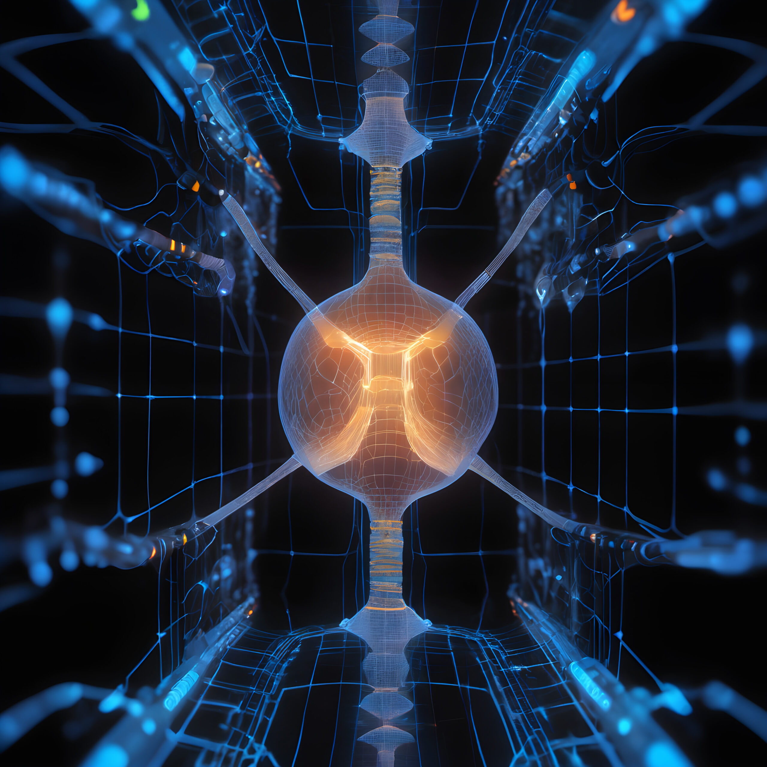 Futuristic Digital Brain Abstract Neural Network