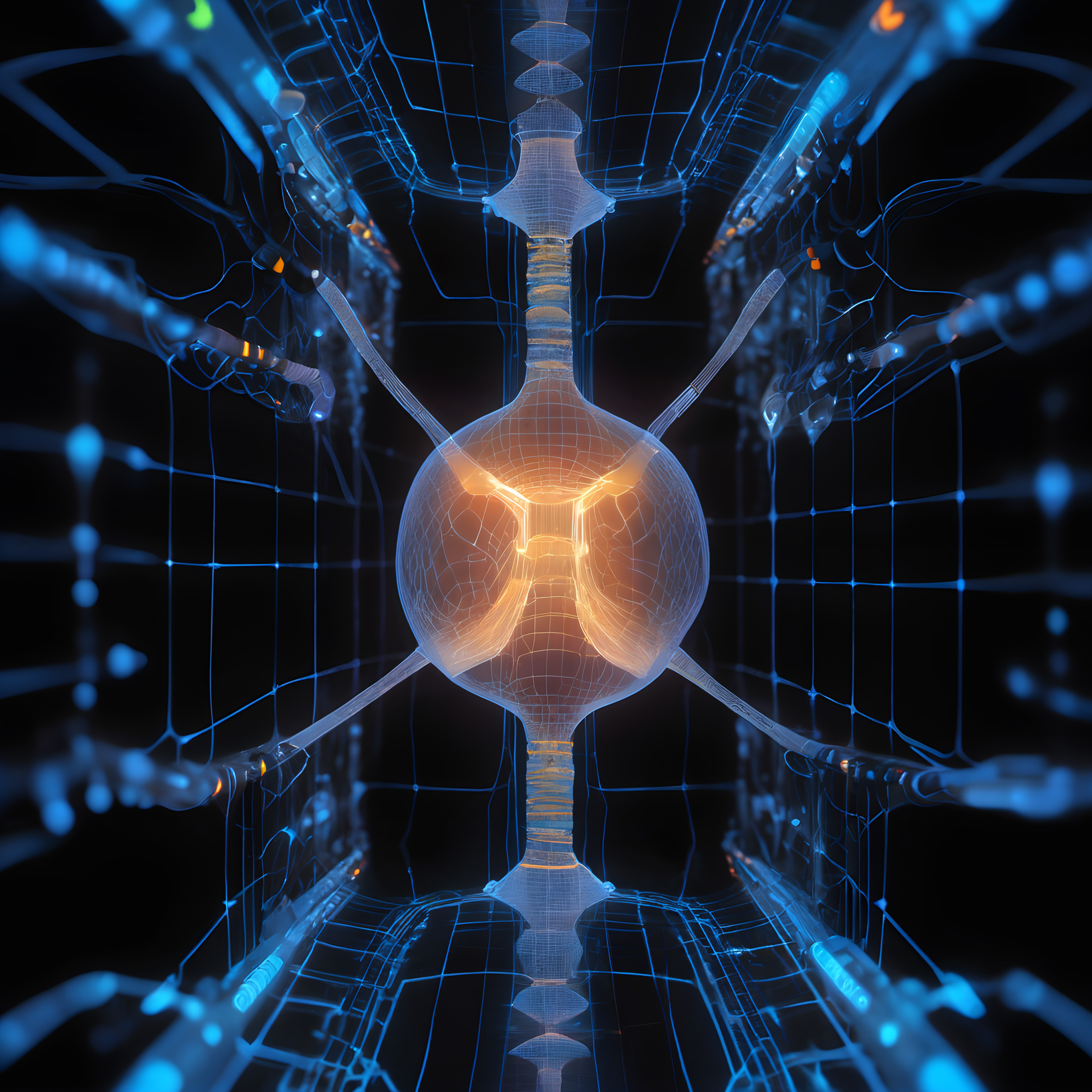 Futuristic Digital Brain Abstract Neural Network