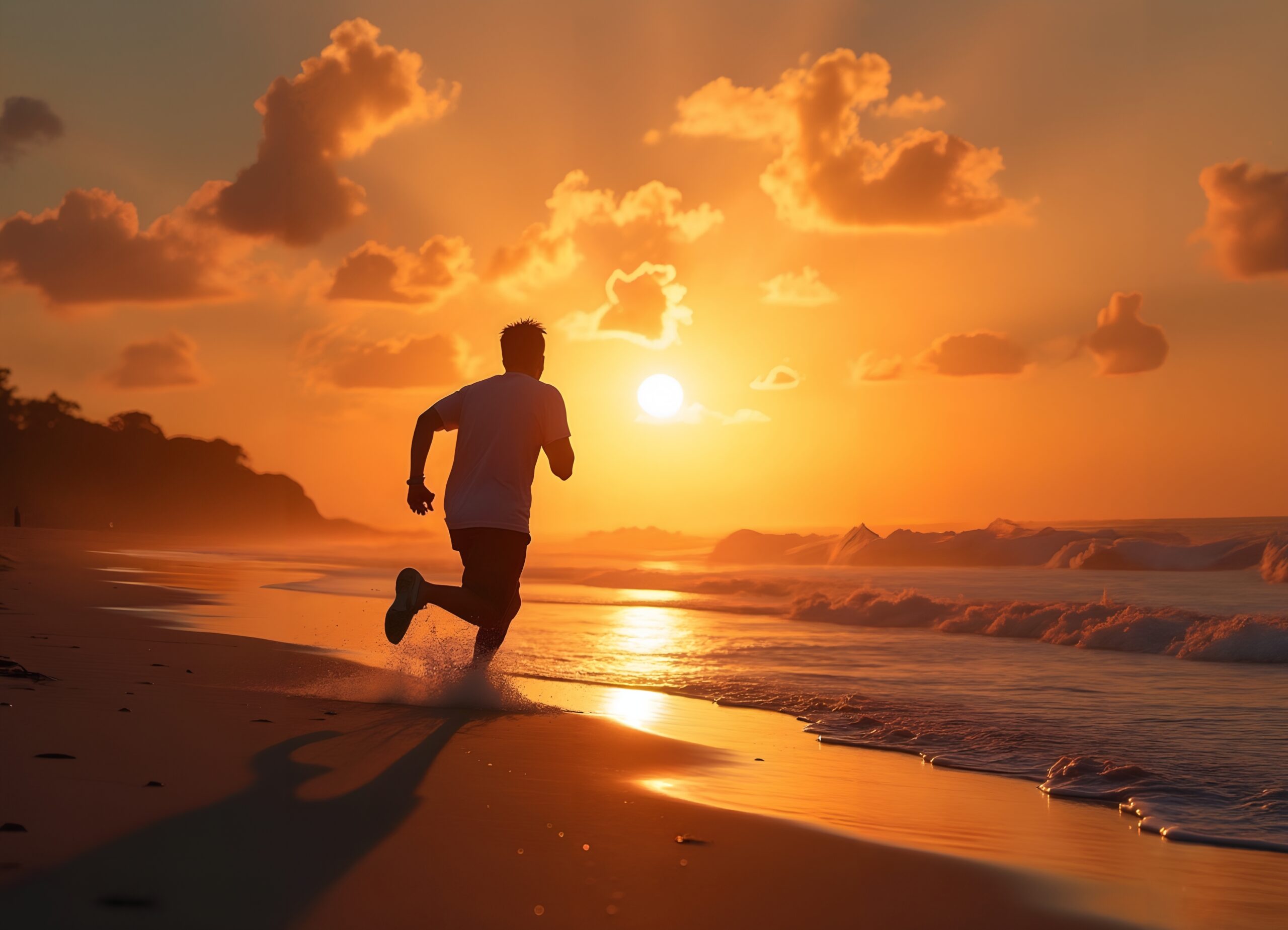 Running Towards a Golden Sunset
