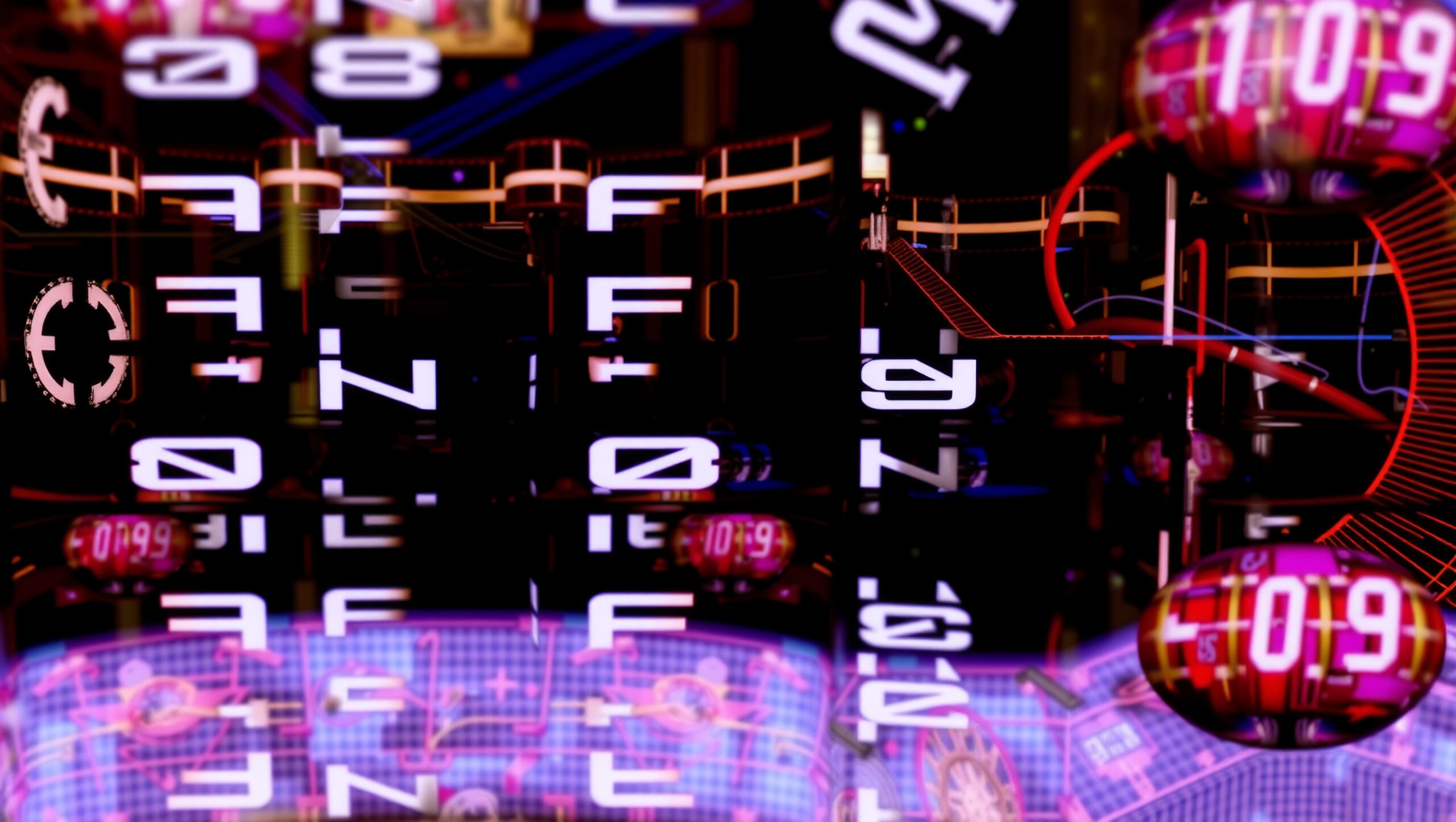 Futuristic Digital Numbers Display