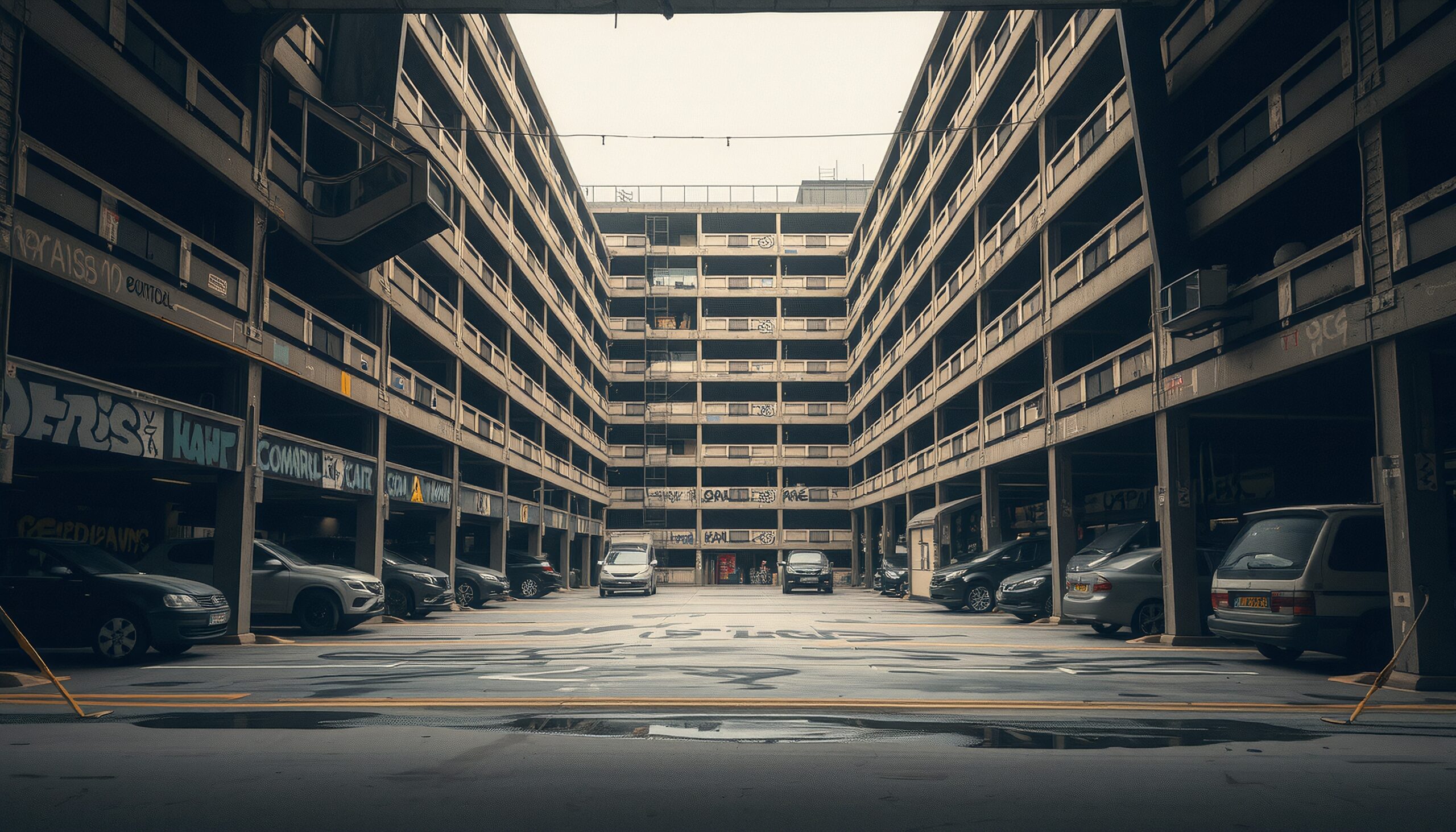 Urban Concrete Parking Structure Scene
