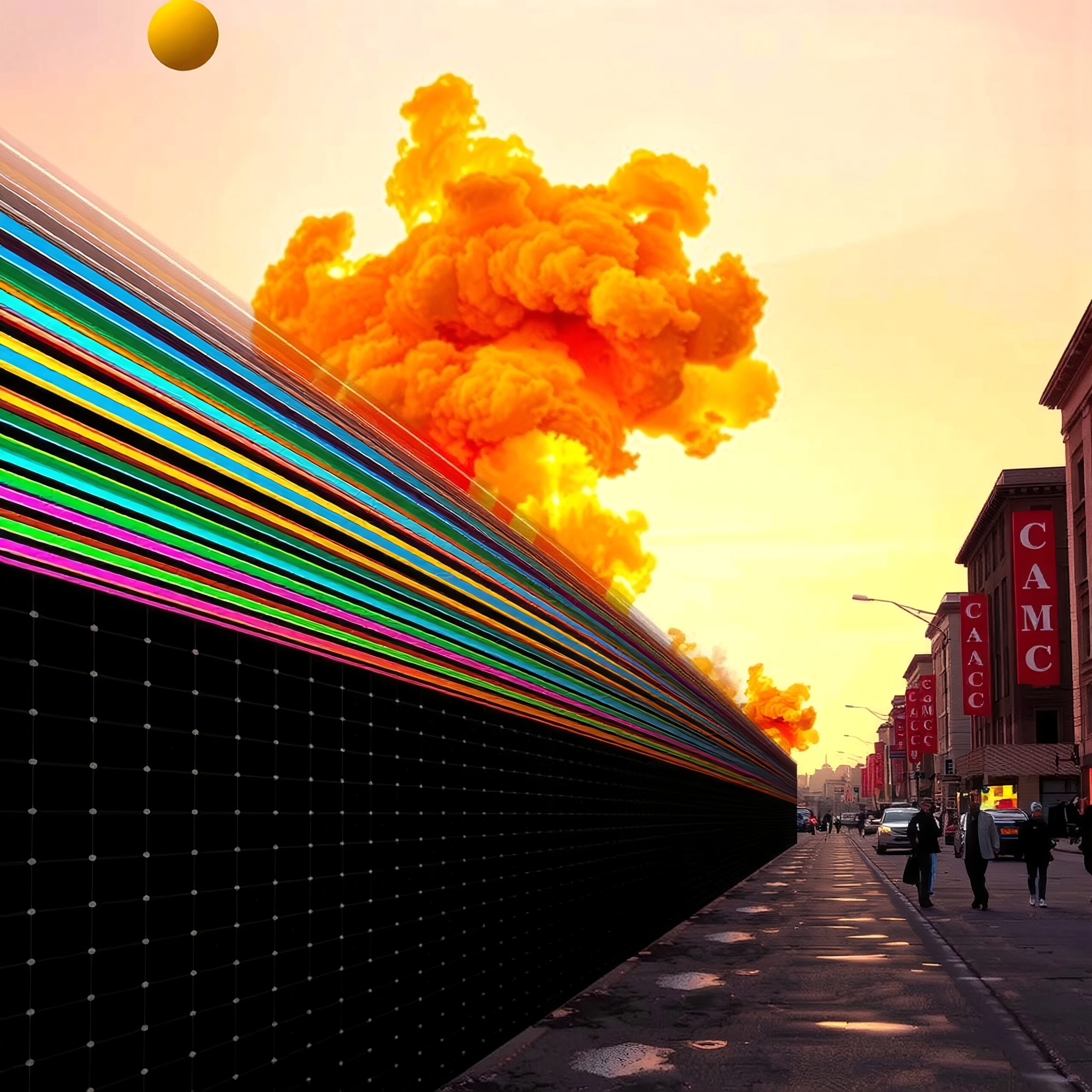 Colorful Urban and Digital Explosion