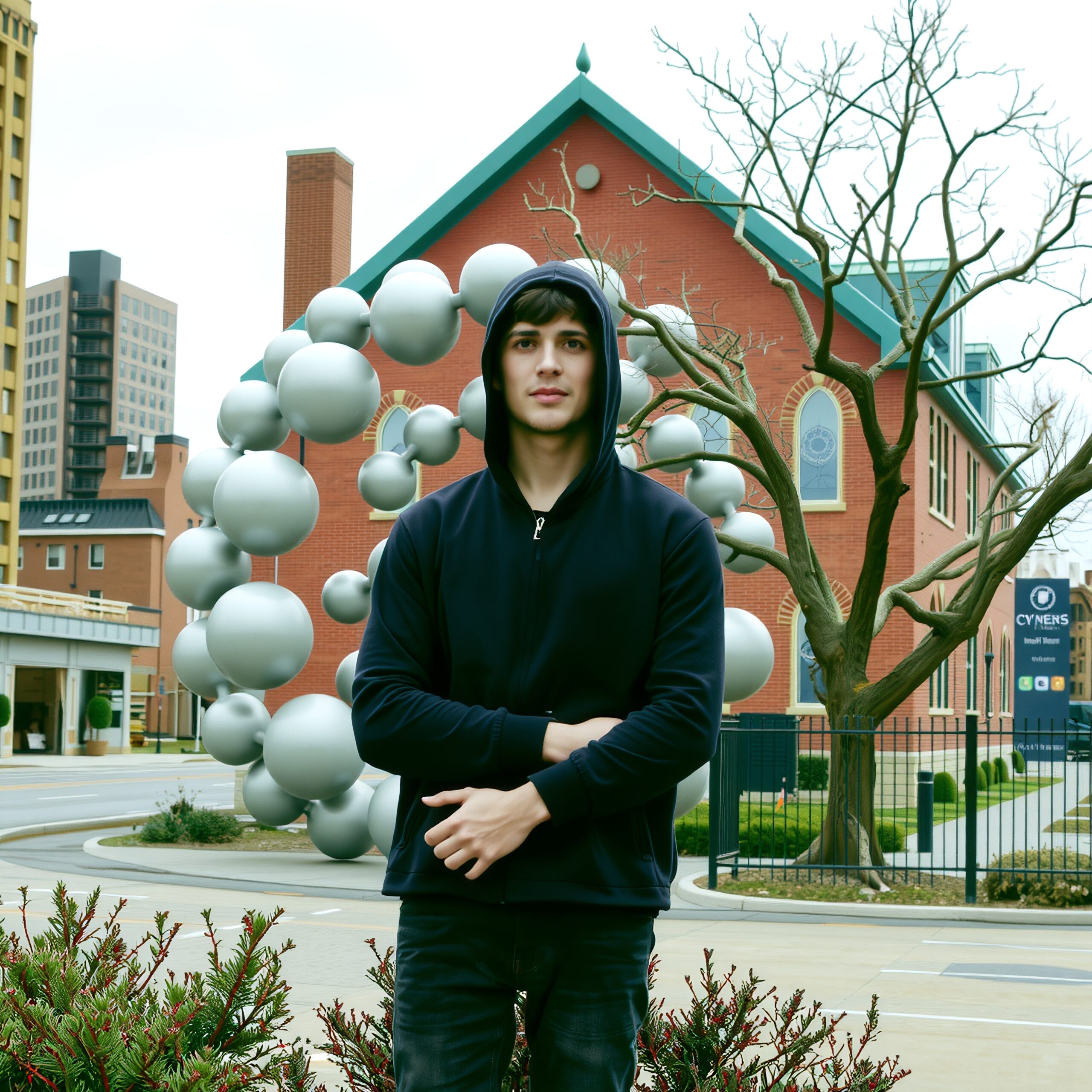 Young Man in Urban Landscape
