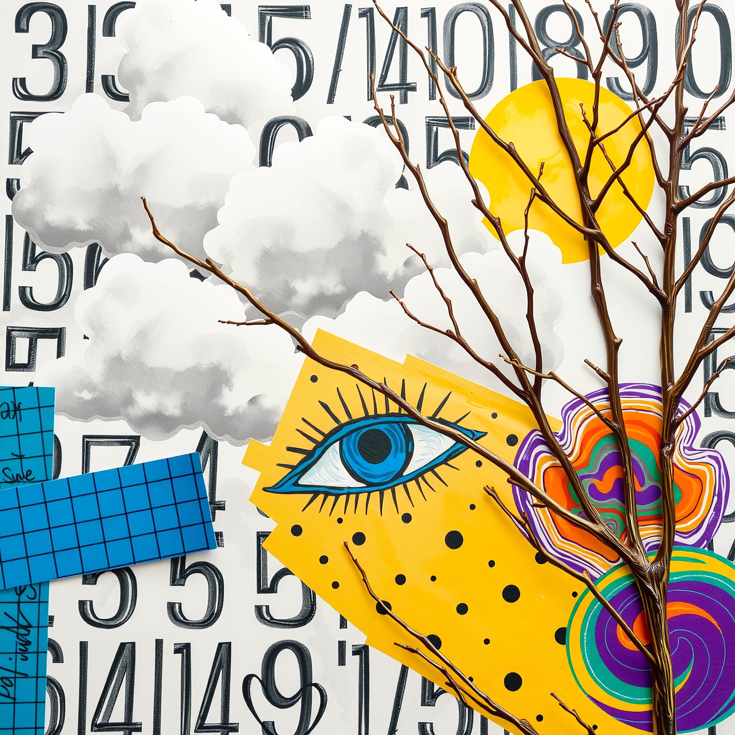 Surreal Collage With Vibrant Eye